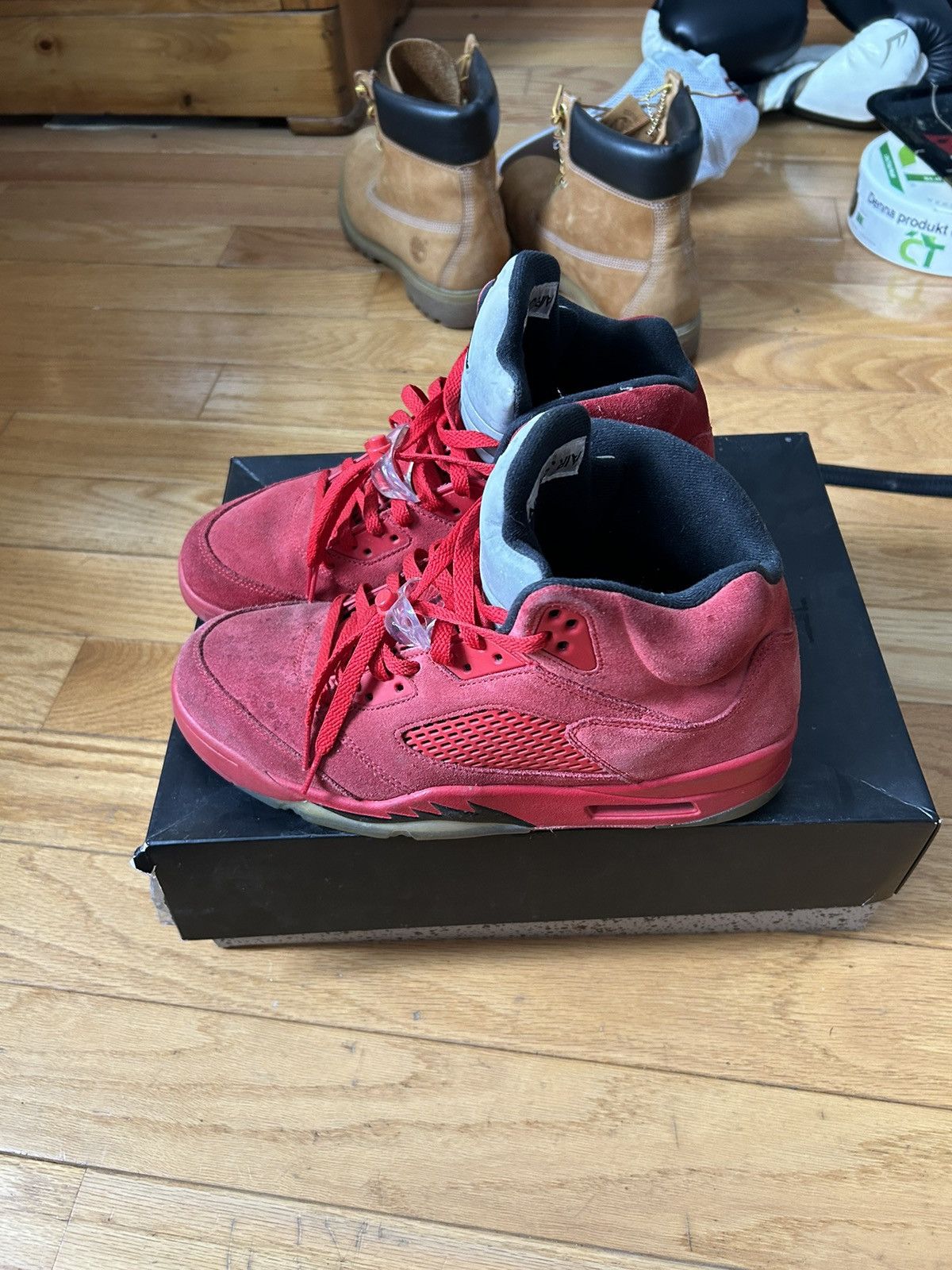 Jordan Brand × Nike Jordan 5 Retro Red Suede Size US 10 / EU 43 - 3 Thumbnail