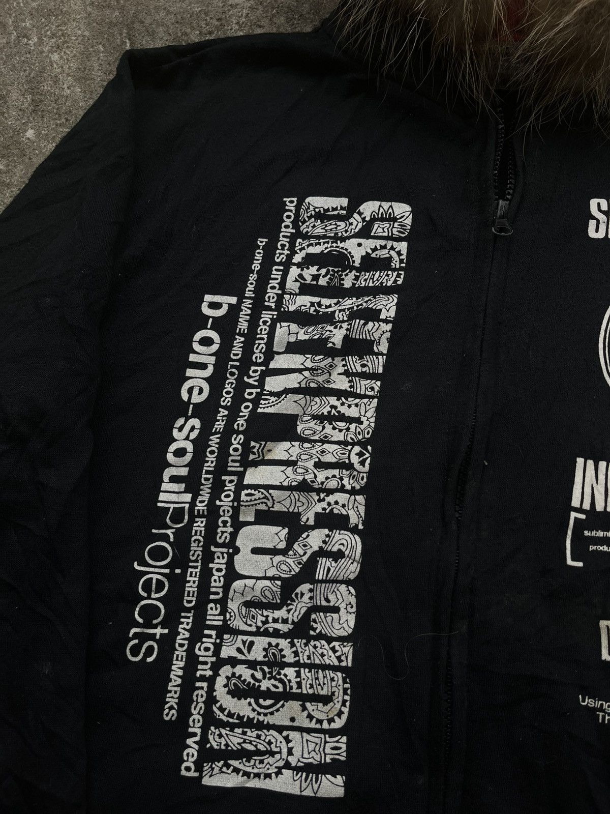 Japanese Brand B-ONE SOUL CRAZY POEM FUR HOODIE IFSIXWASNINE LGB STYLE Size US L / EU 52-54 / 3 - 10 Thumbnail