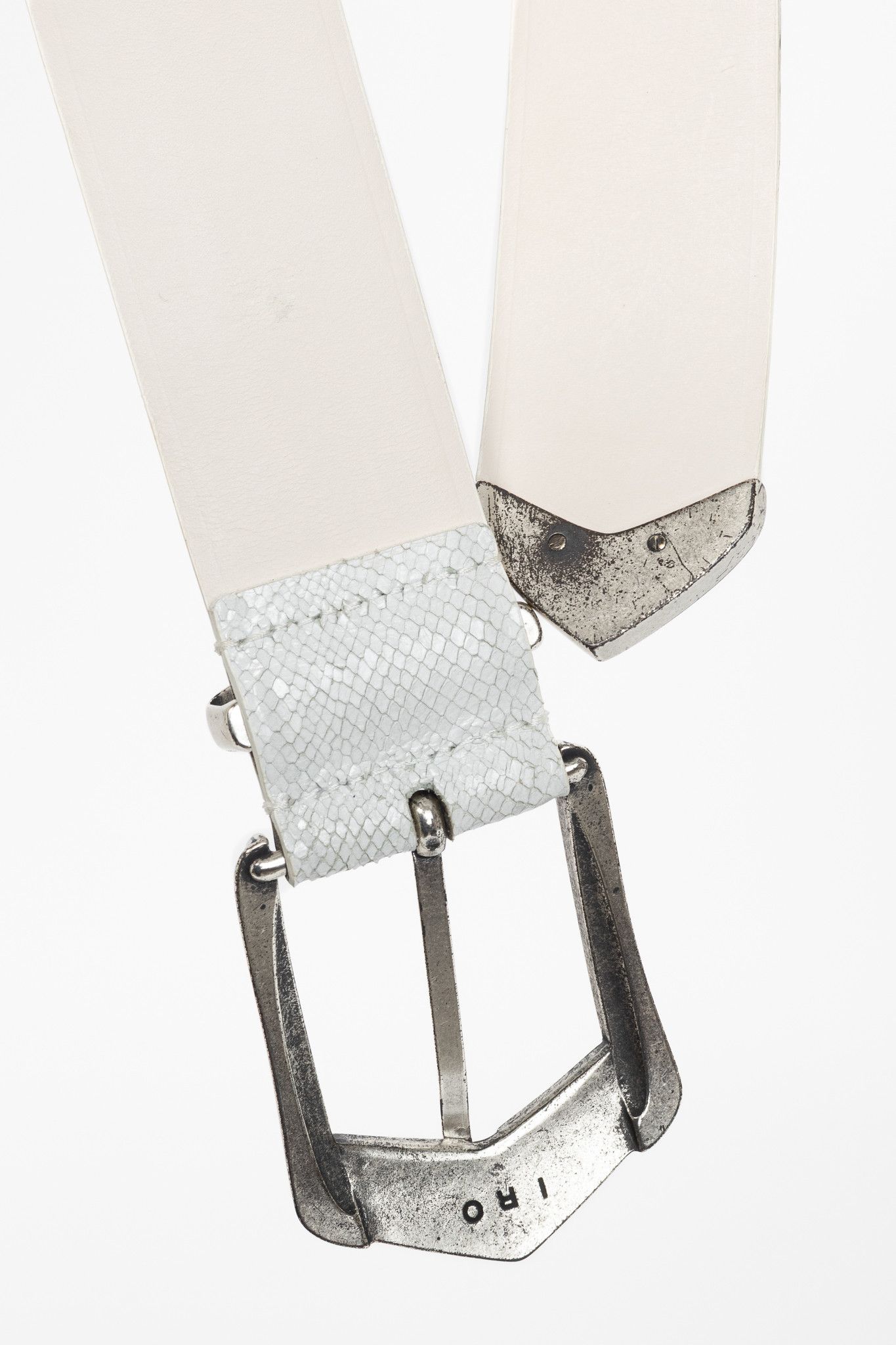Iro Iro Tulpa Wide Snake-Embossed Leather Western Buckle Belt Size ONE SIZE - 6 Thumbnail