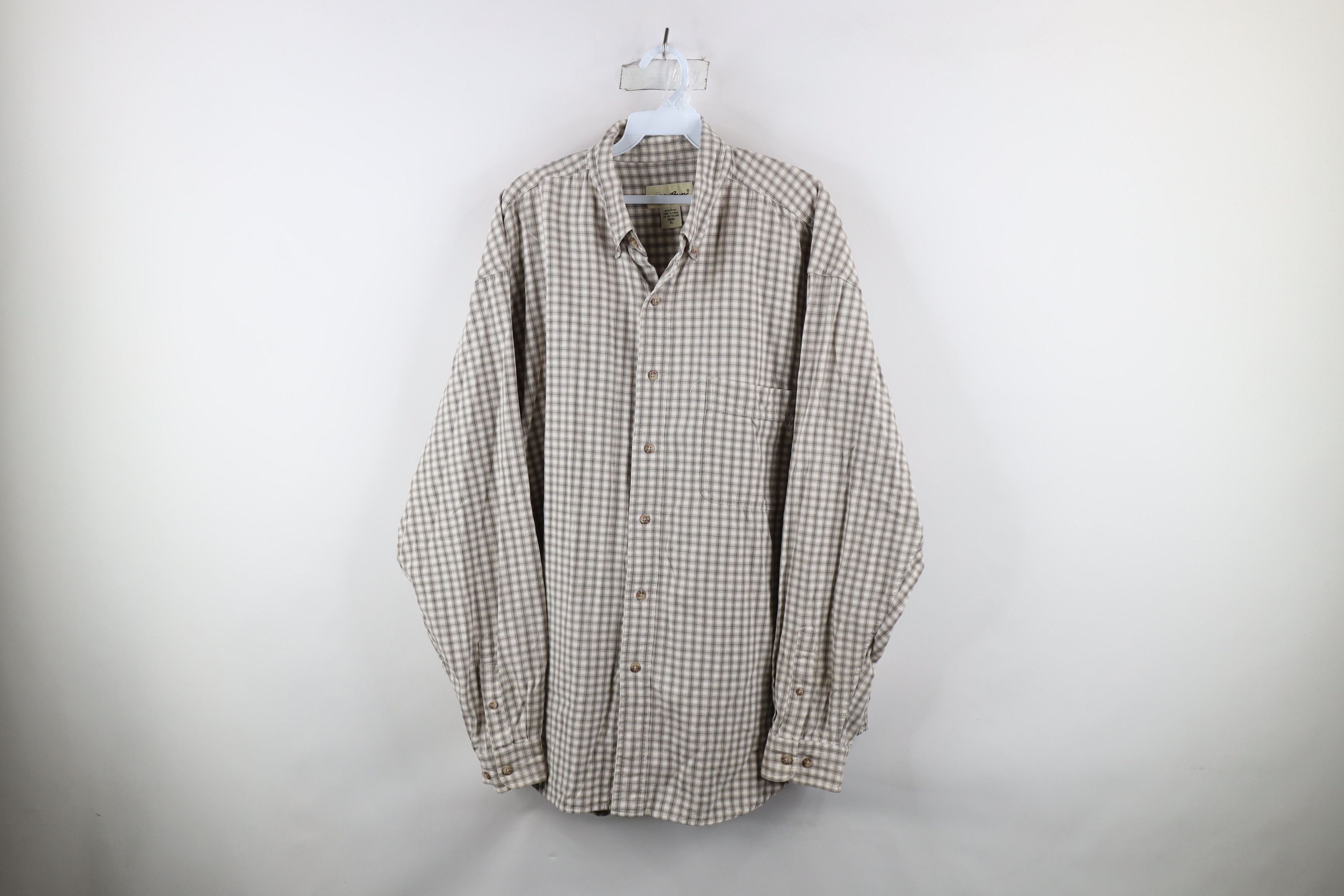 Eddie Bauer × Vintage Vintage 90s Eddie Bauer Collared Button Down Shirt Plaid Size US XL / EU 56 / 4 - 1 Thumbnail