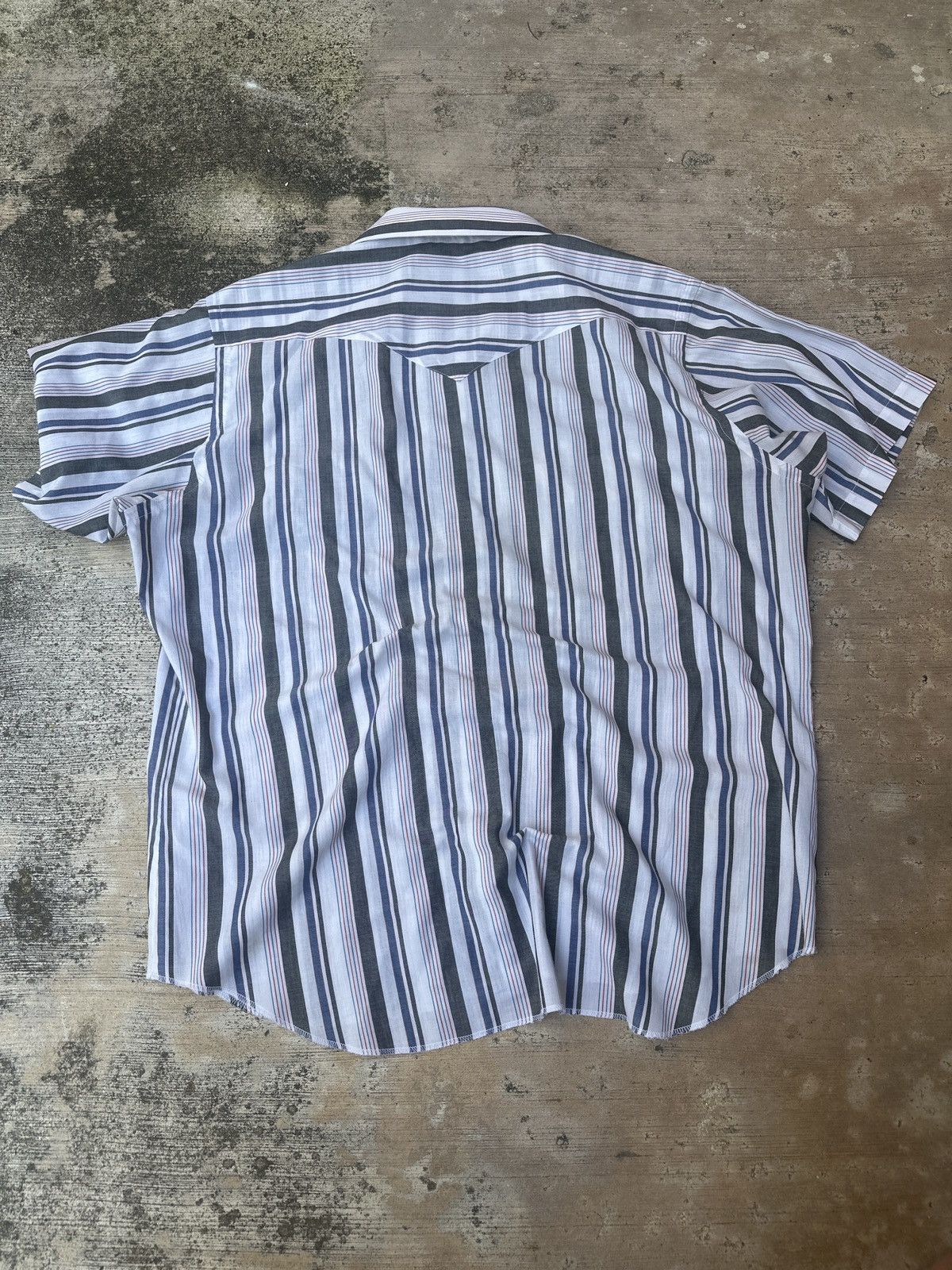 Vintage × Wrangler Vintage 90s Striped Wrangler Pearl Snap Button Up Shirt Size US L / EU 52-54 / 3 - 4 Thumbnail