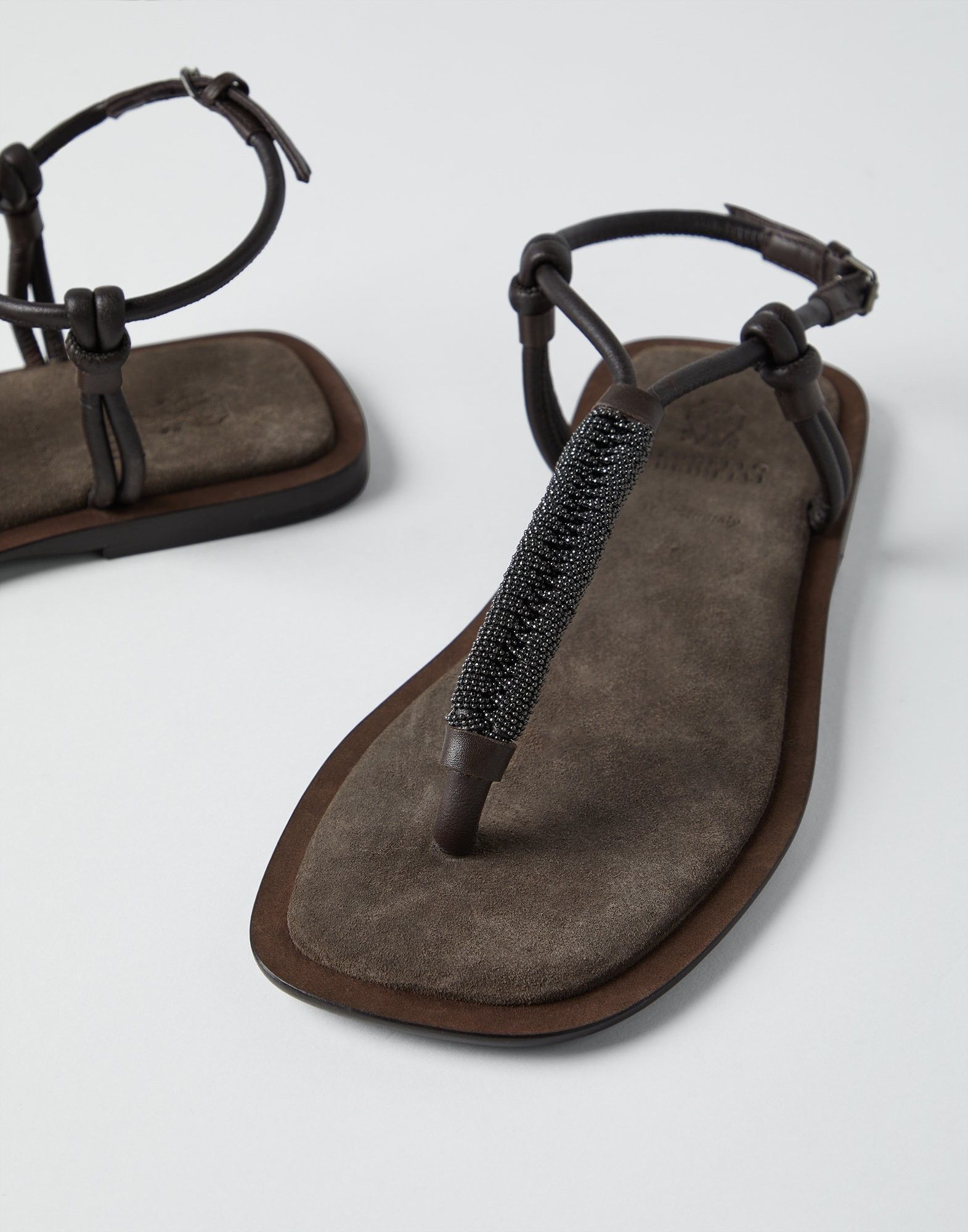 Brunello Cucinelli o1w1db10825 Pair Of Sandals With Heels in Medium Brown Size US 8 / IT 38 - 3 Thumbnail