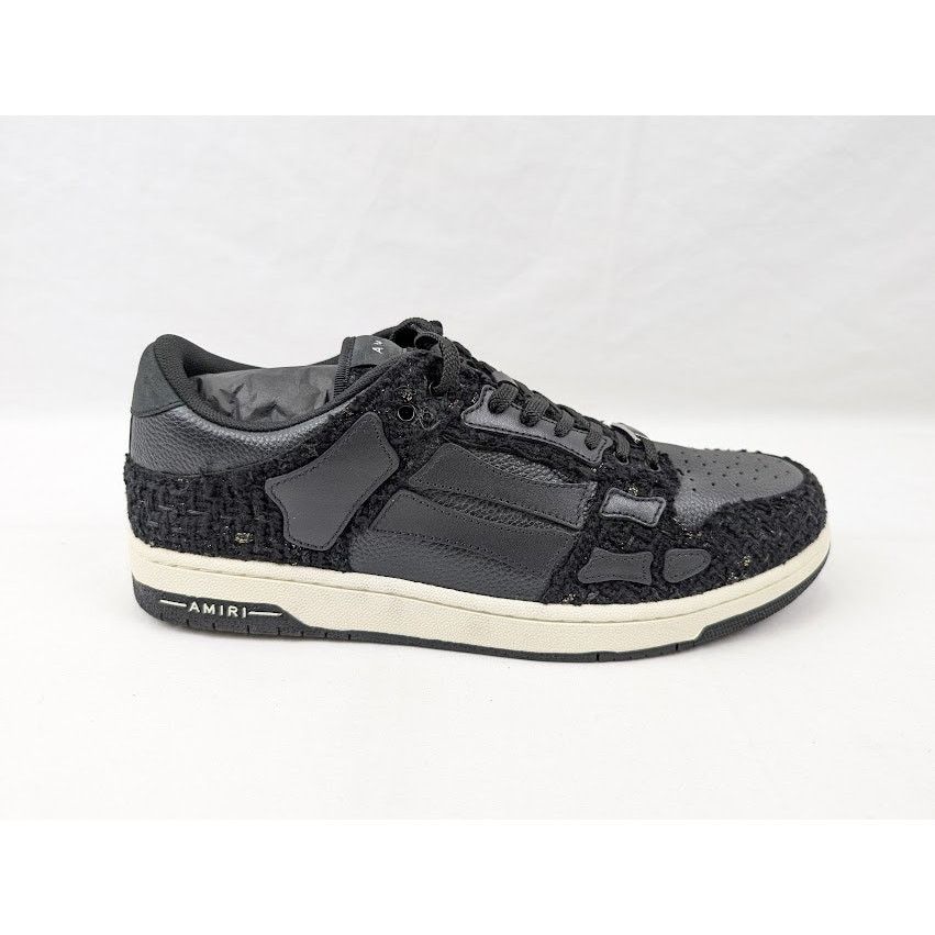 Amiri o1rshd1 Boucle Skelton Low-Top Sneakers in Black Size US 13 / EU 46 - 1 Thumbnail