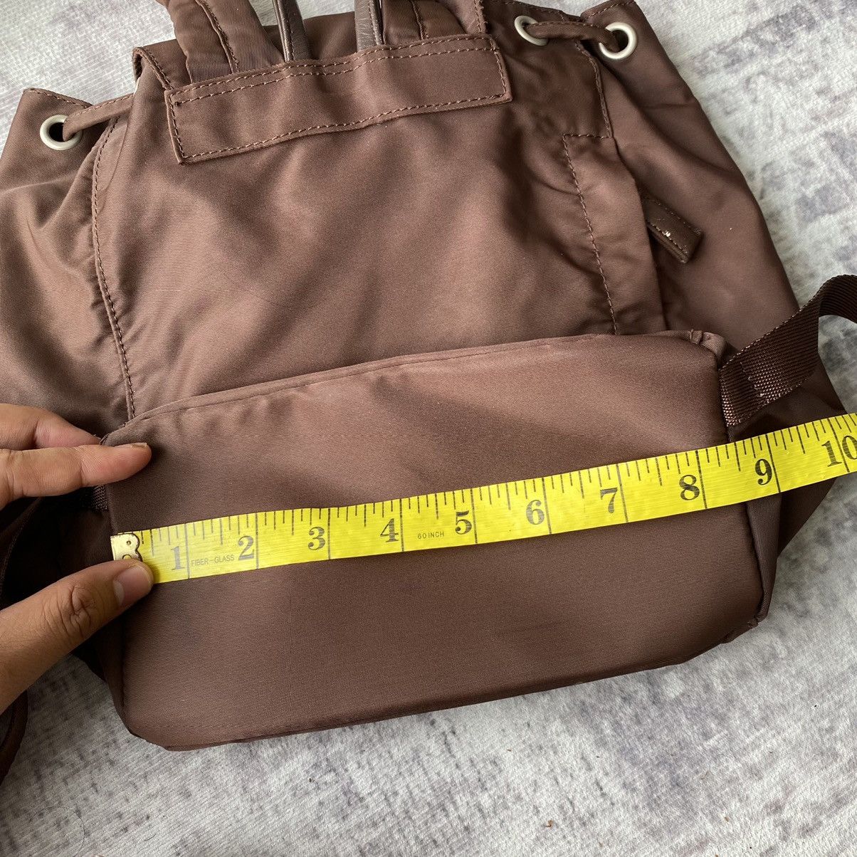 Designer × Japanese Brand × agnes b. Agnes B Brown Mini Backpack Prada Style Size ONE SIZE - 14 Thumbnail