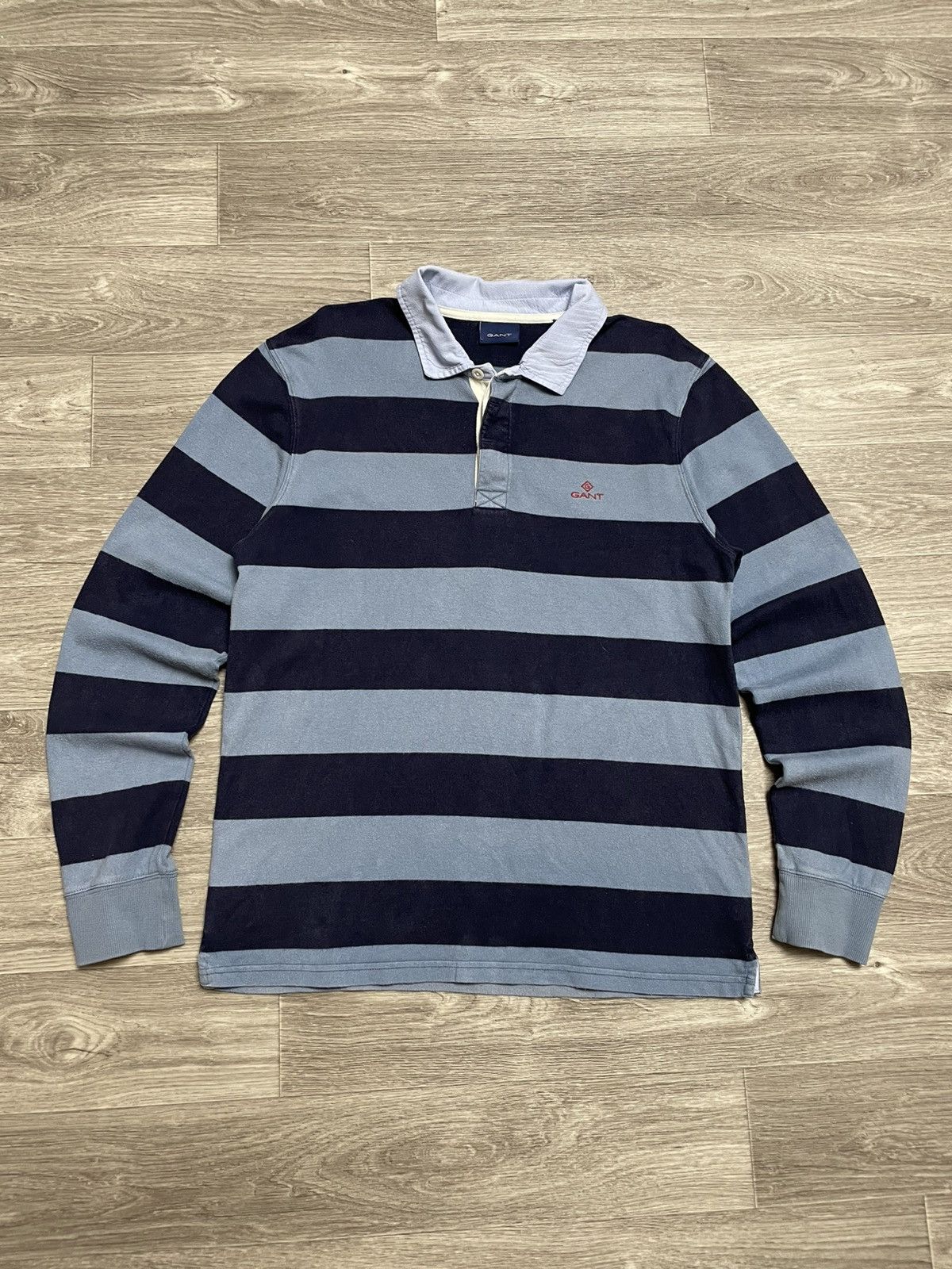 Gant Vintage Gant Striped Long Sleeve Rugby Polo Shirt Size US L / EU 52-54 / 3 - 1 Thumbnail