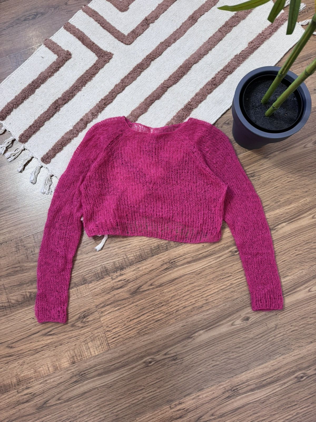 Japanese Brand 2000s MESH KNITTED LONG SLEEVE Size XS / US 0-2 / IT 36-38 - 3 Thumbnail