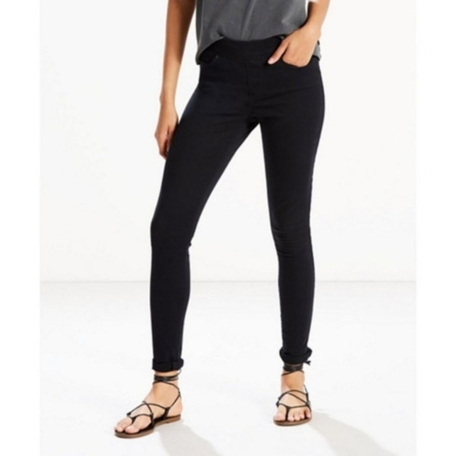 Levi's Levi’s Perfectly Slimming Pull-On Black Leggings Size 27" / US 4 / IT 40 - 1 Thumbnail
