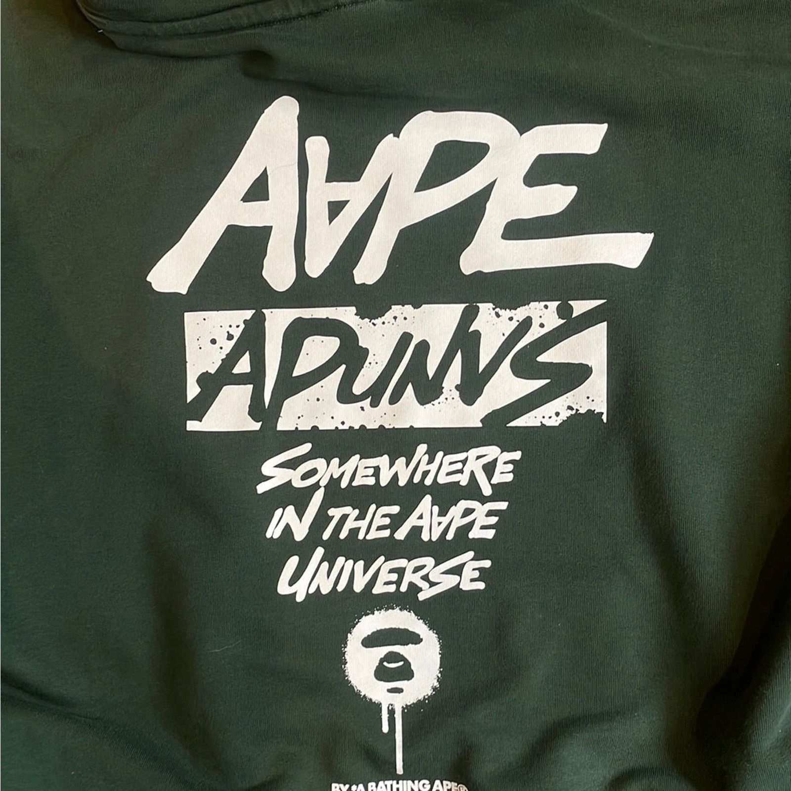 Aape × Bape Bape Somewhere In The Aape Universe Green Hoodie XXL Size US XXL / EU 58 / 5 - 3 Thumbnail