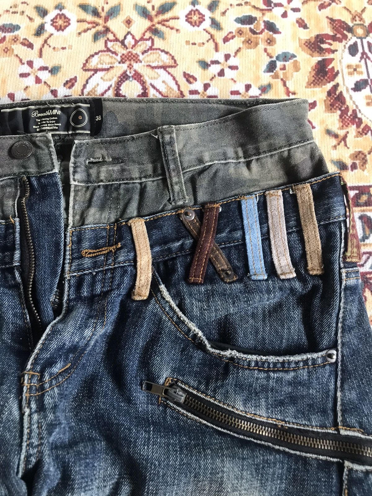 Japanese Brand Vintage Breathmint Double Waist camo twist flared jeans Size US 32 / EU 48 - 6 Thumbnail