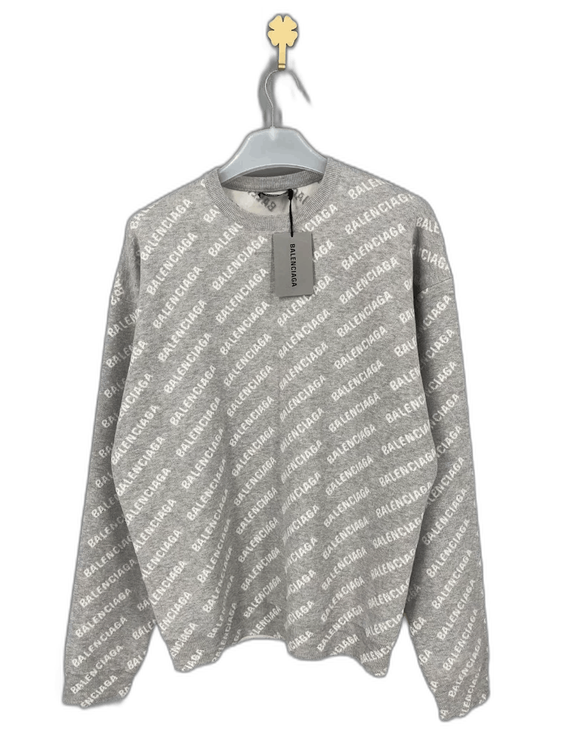 Balenciaga Balenciaga Logo Round Neck Long Sleeve Sweater-yf Size US L / EU 52-54 / 3 - 1 Thumbnail
