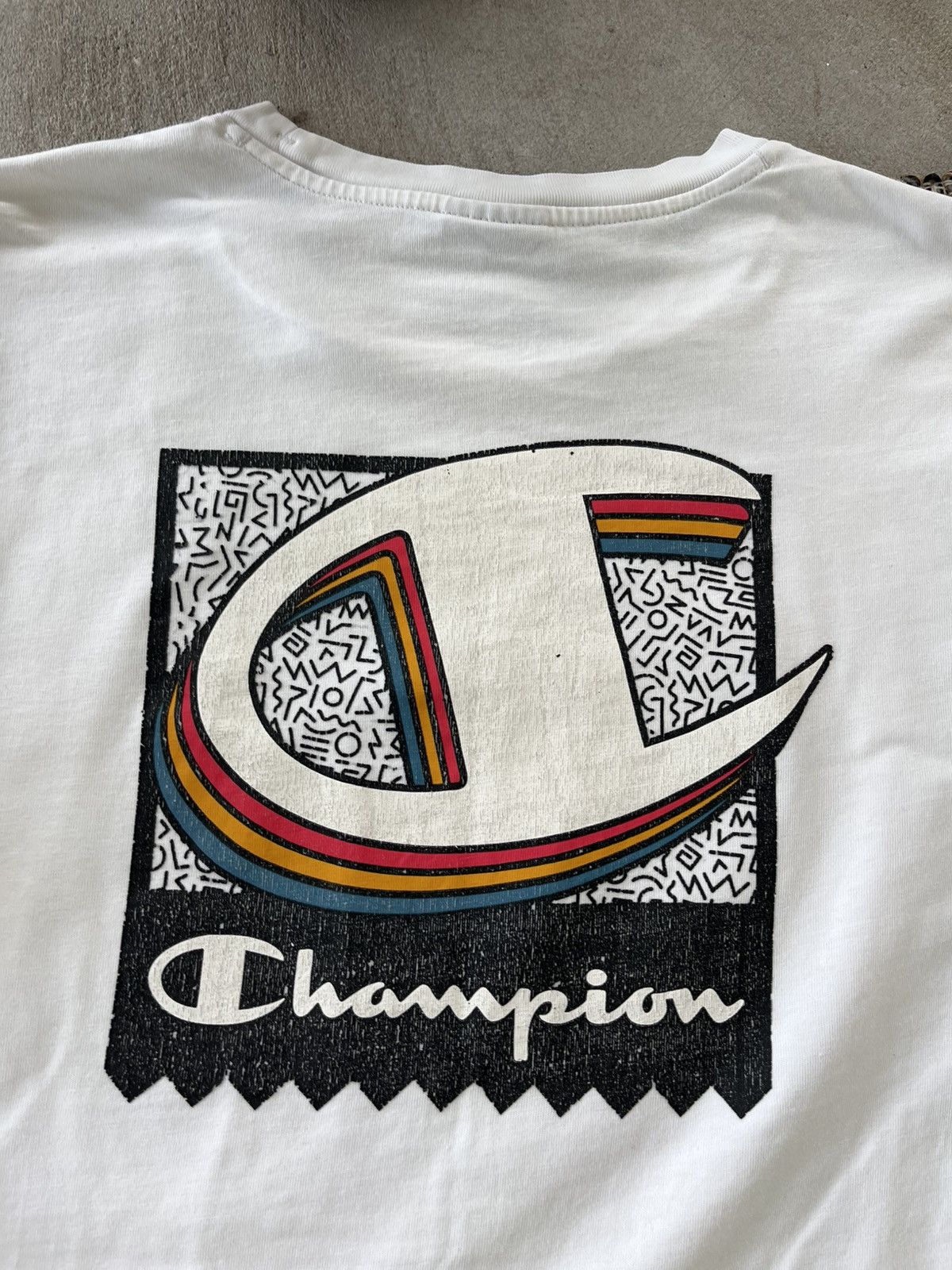 Champion × Vintage Vintage Champion Longsleeve Tshirt White Logo Blank tee Y2K Size US S / EU 44-46 / 1 - 15 Thumbnail