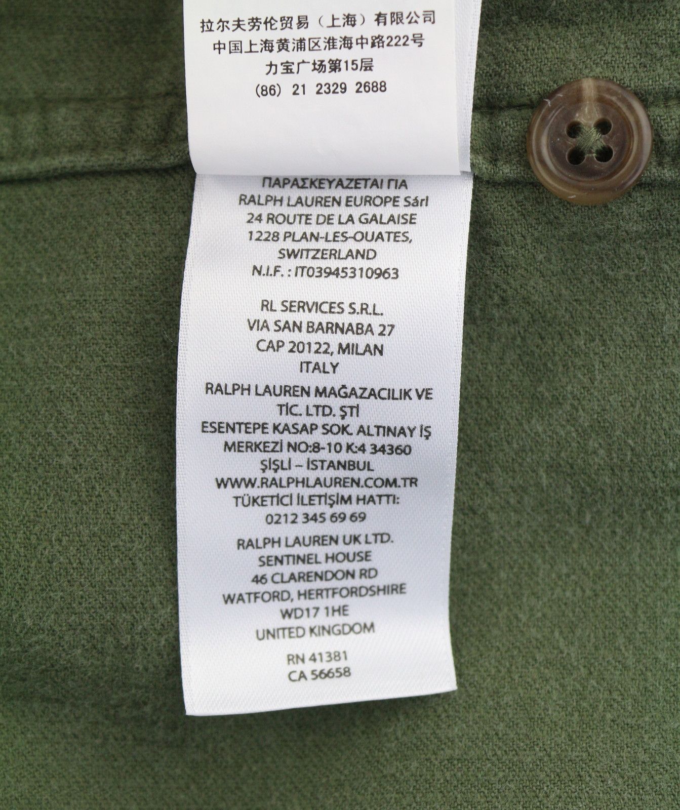 Ralph Lauren M Green Corduroy Fit Patch Pockets Logo Shirt 86988 Size US M / EU 48-50 / 2 - 10 Thumbnail