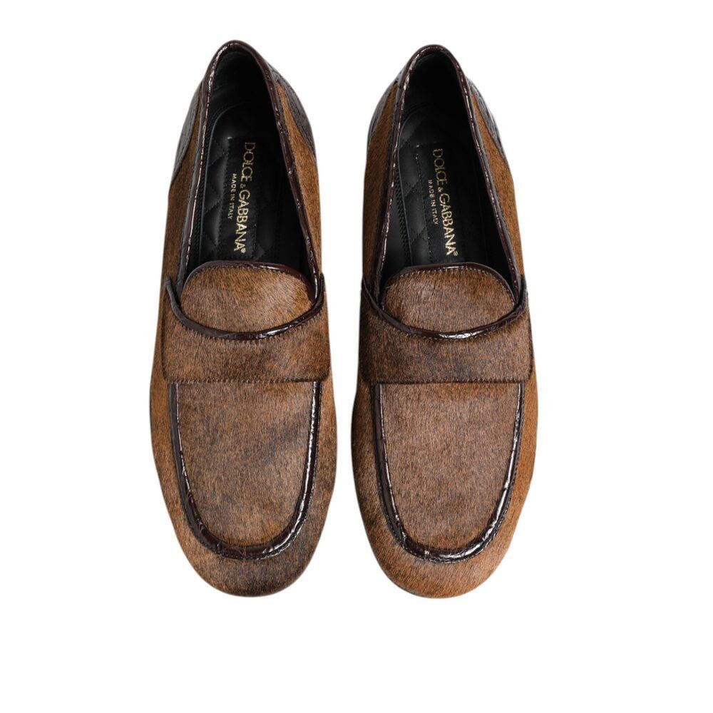 Dolce & Gabbana Dolce & Gabbana Brown Loafers Leather Slip On Men Dress Shoe Size US 6 / EU 39 - 3 Thumbnail
