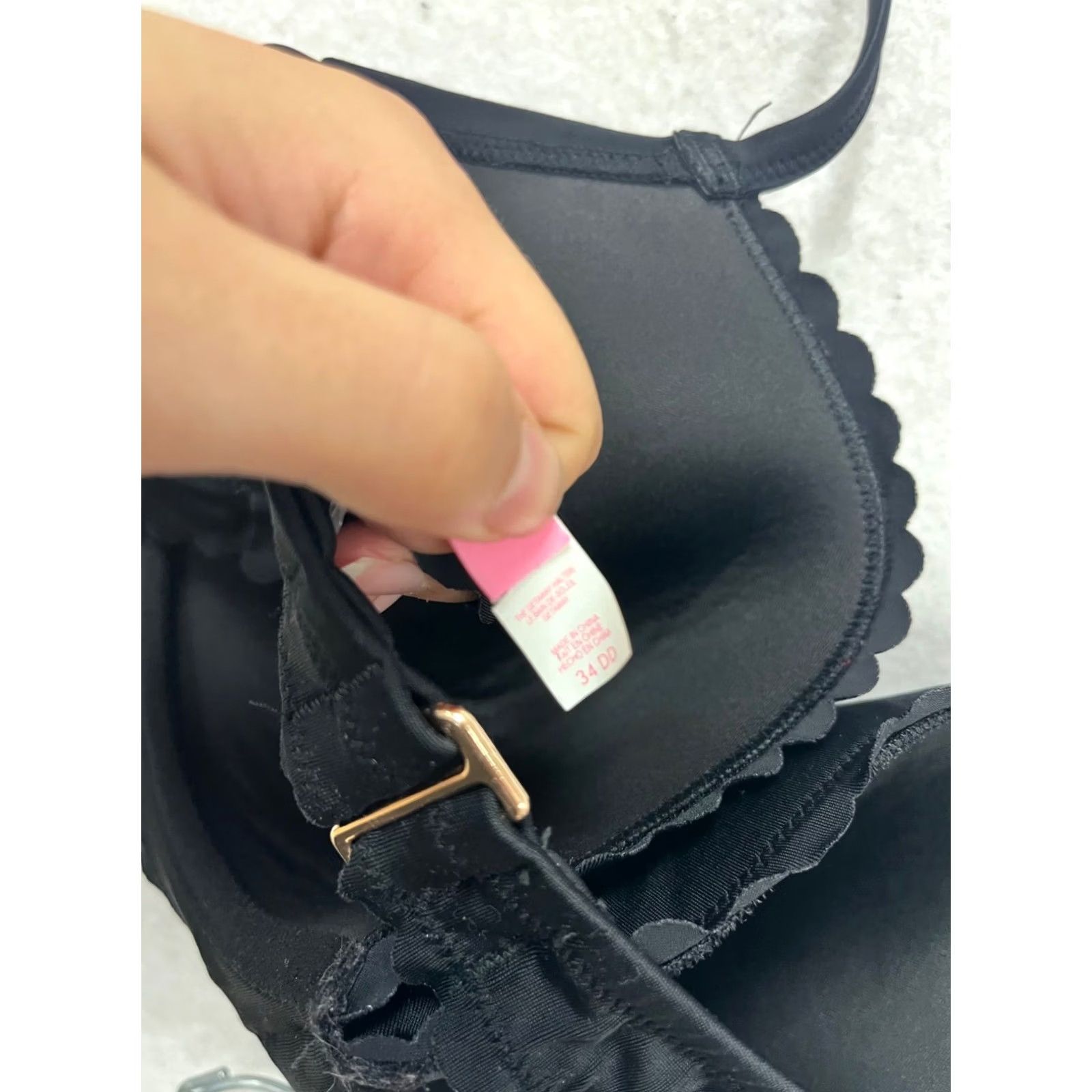 Victoria's Secret Victoria's Secret Bikini Set Halter Padded Black 2 Piece Large/34DD Womens Swimsuit Bottoms Top Vintage: No Size ONE SIZE - 5 Thumbnail
