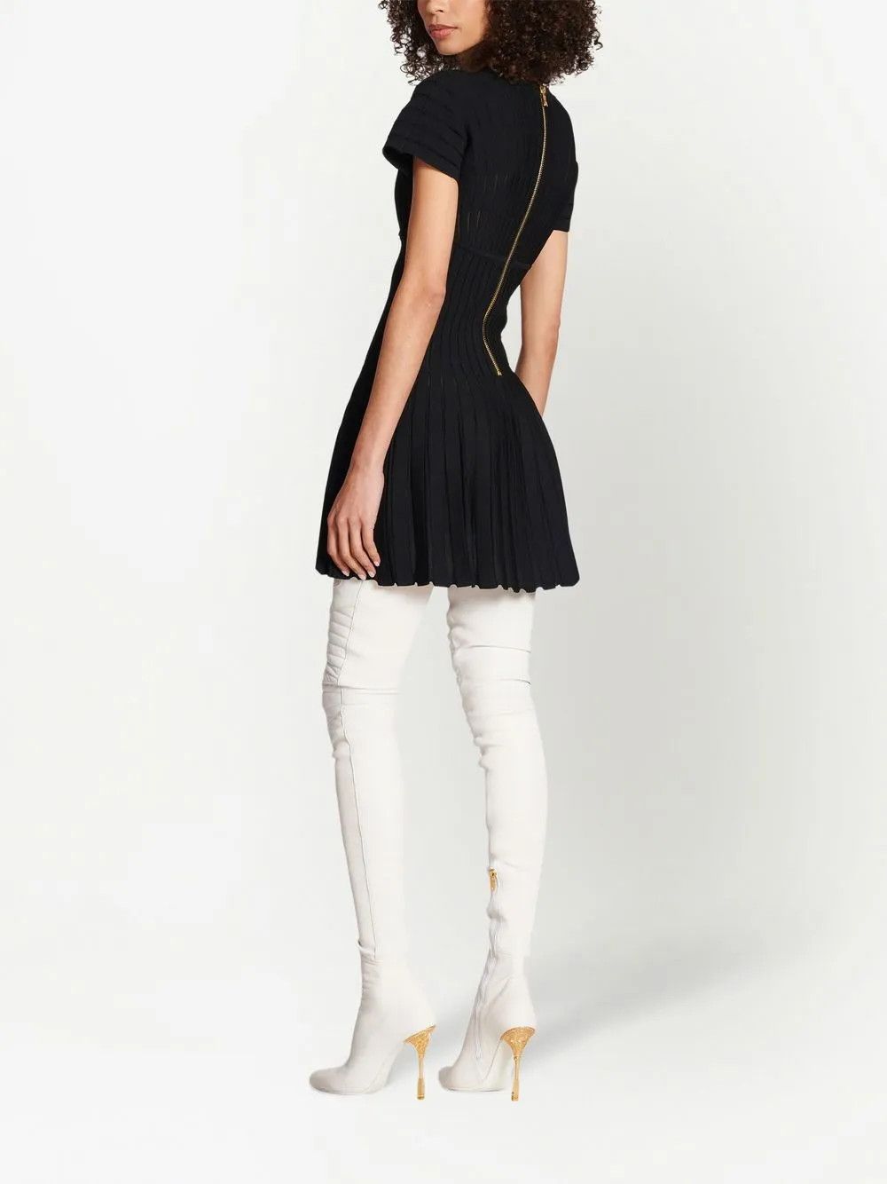 Balmain o1y0525 Short Mini Dress in Black Size L / US 10 / IT 46 - 5 Thumbnail