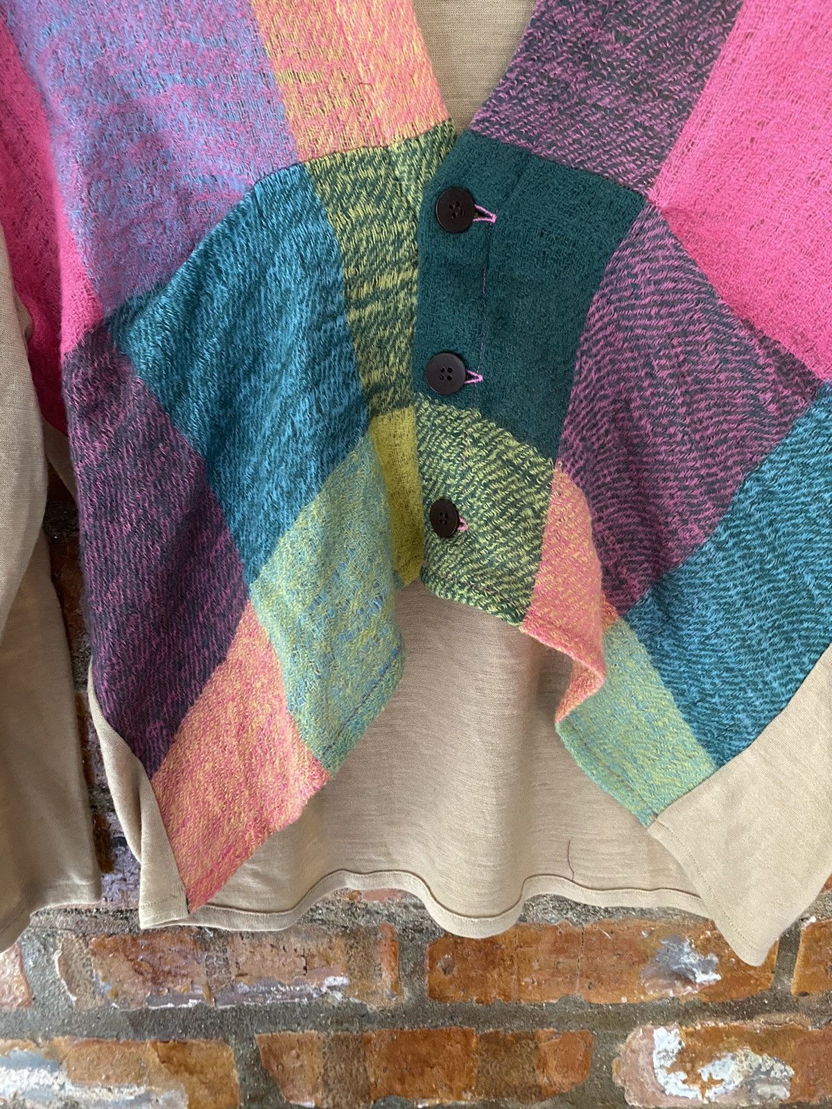 Ne-Net Sunao Kuwahara patchwork knit crop cardigan Size M / US 6-8 / IT 42-44 - 7 Thumbnail