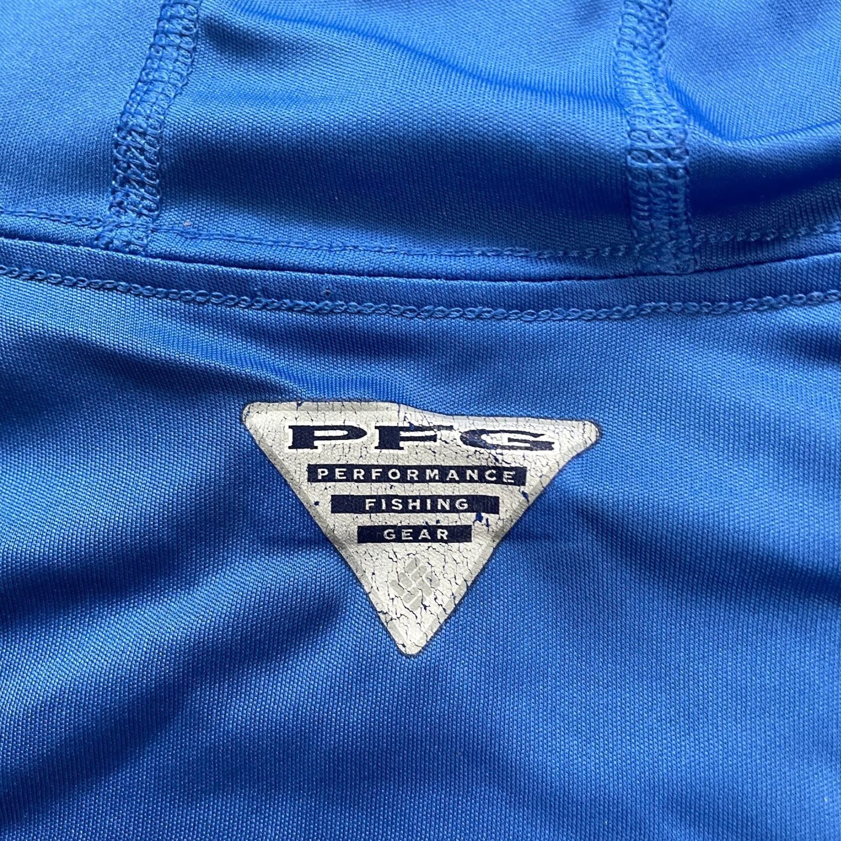 Vintage Columbia PFG Omni Shade Active Jacket Mens XS Blue Long Sleeve Lightweight Hooded Breathable Lightweight Regular Fit Ocean/Blue Fish Pattern Size US XS / EU 42 / 0 - 5 Thumbnail