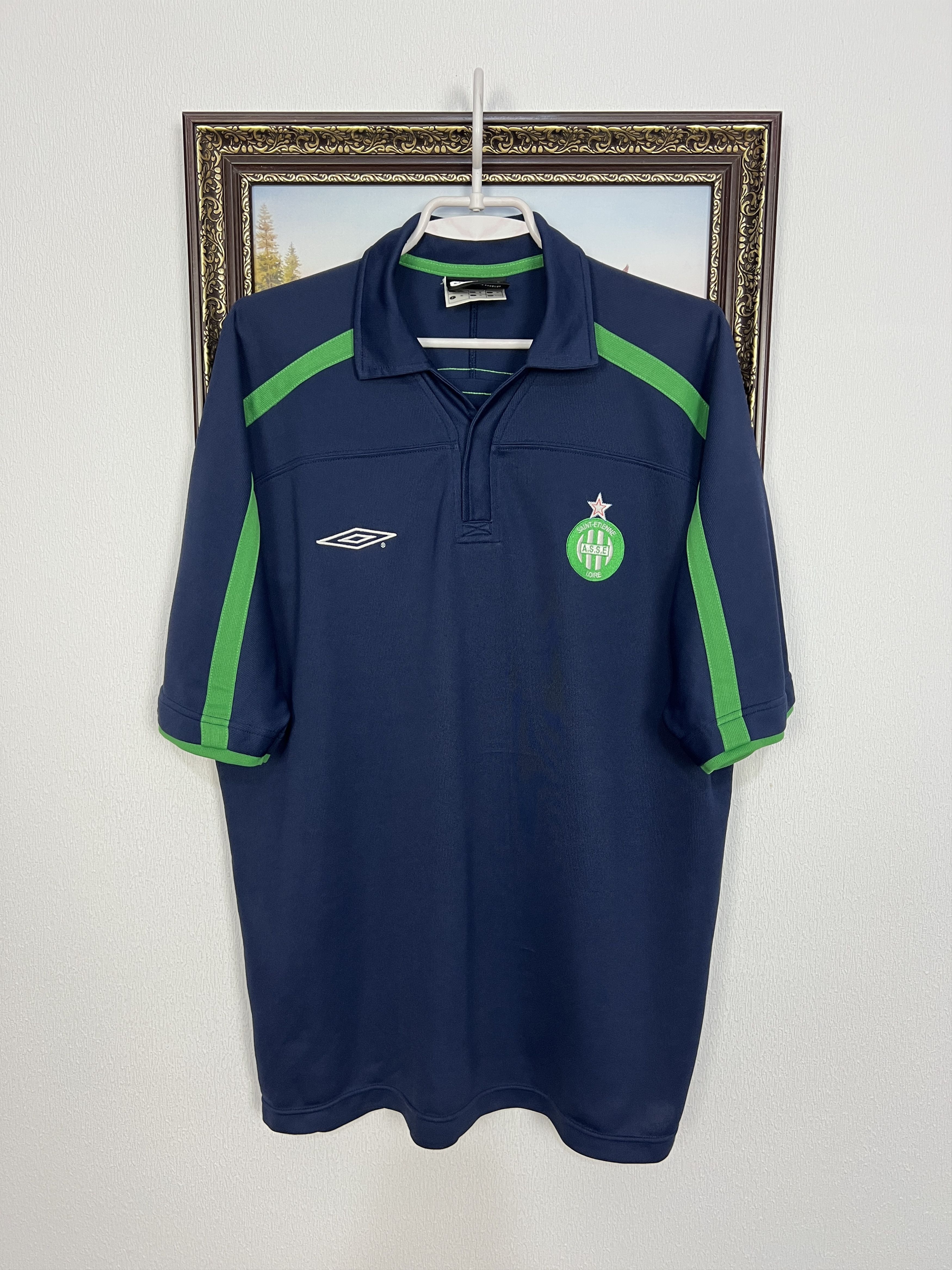 Umbro Vintage St Etienne Football Shirt Train Polo Soccer Jersey Size US XL / EU 56 / 4 - 1 Thumbnail