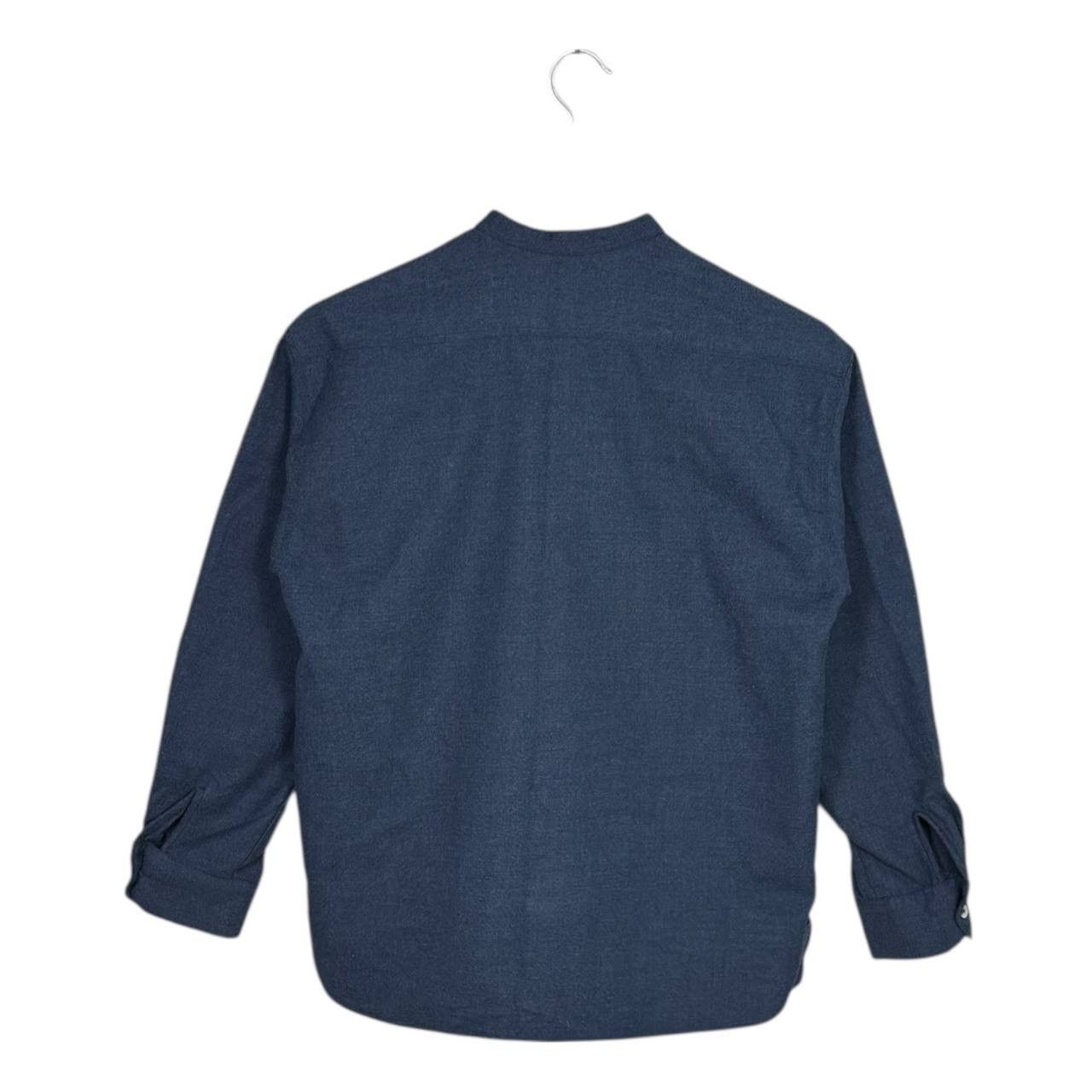Comme des Garcons Vintage 80s Comme des Garçons Navy Wool Band Collar Shirt Size M / US 6-8 / IT 42-44 - 2 Thumbnail