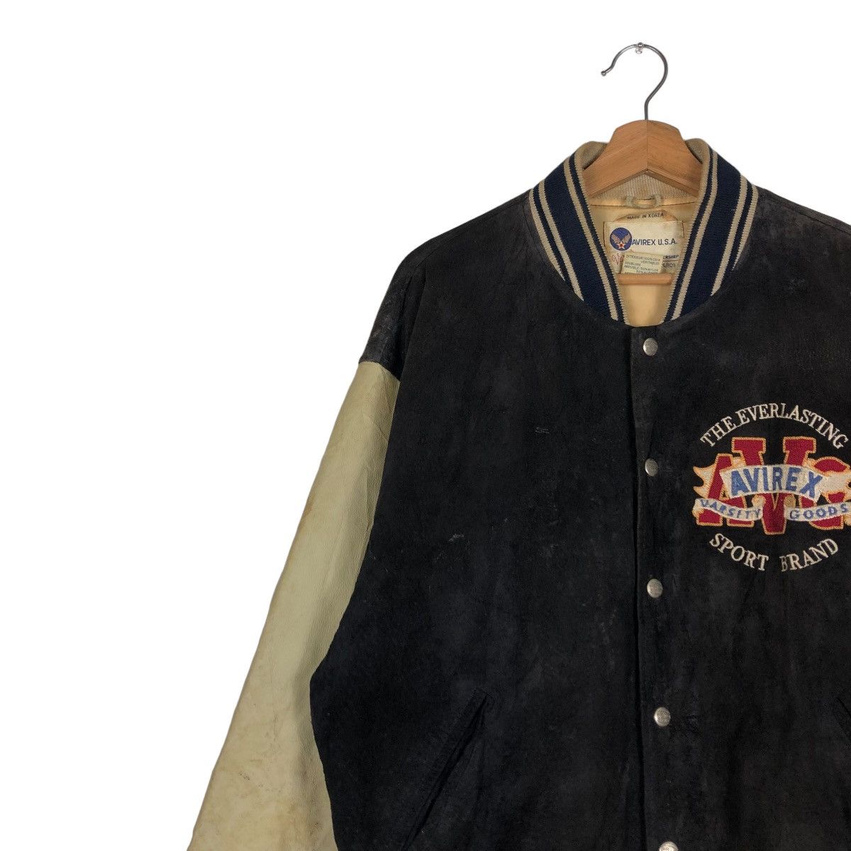 Avirex 🔥ARCHIVE VINTAGE LEATHER JACKET AVIREX USA VARSITY BIG LOGO Size US M / EU 48-50 / 2 - 12 Thumbnail