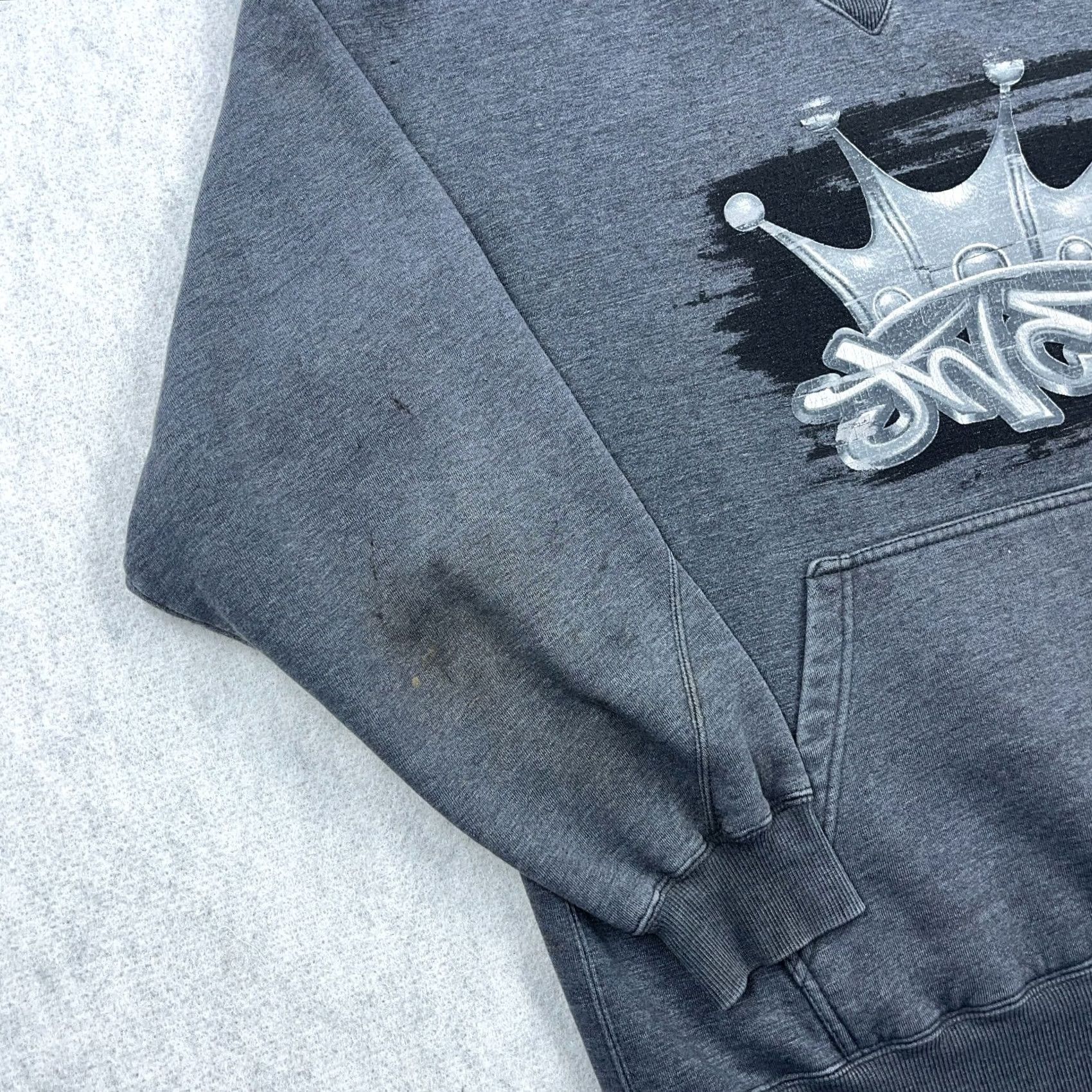 JNCO VINTAGE JNCO Hoodie Men 2XL Gray Sweatshirt Hooded Grunge Thrashed Y2K Jeans Style Shirt Size US XXL / EU 58 / 5 - 5 Thumbnail