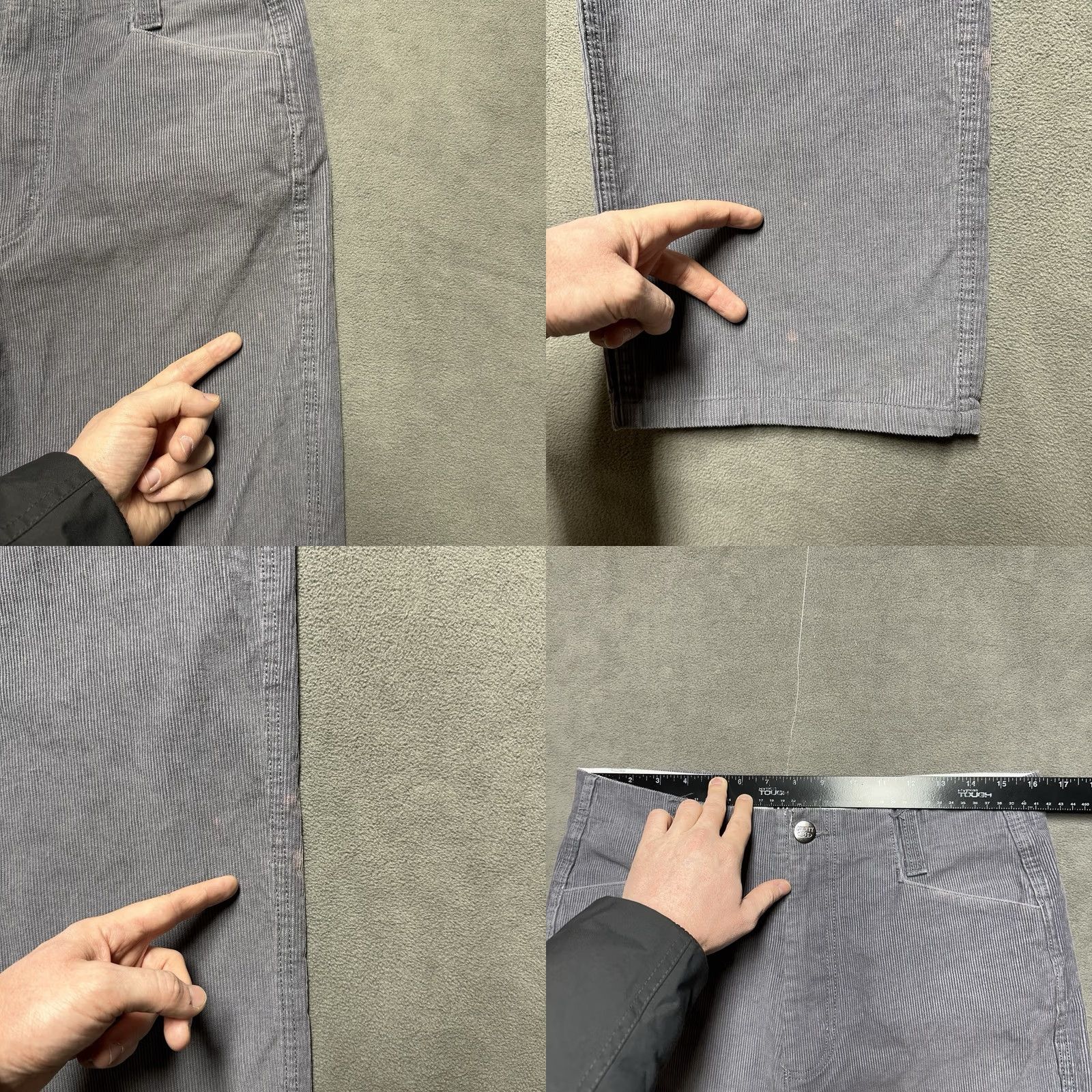 Vintage County FB Pants Mens 32x32 Gray Corduroy Straight 90s Hip Hop Grunge Style Size US 32 / EU 48 - 9 Thumbnail