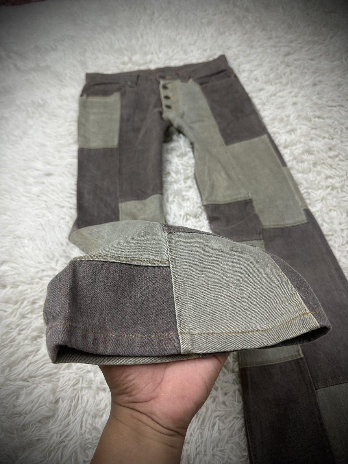 Hysteric Glamour rare 00s tornado mart patchwork punk flare denim jeans Size US 31 - 5 Thumbnail