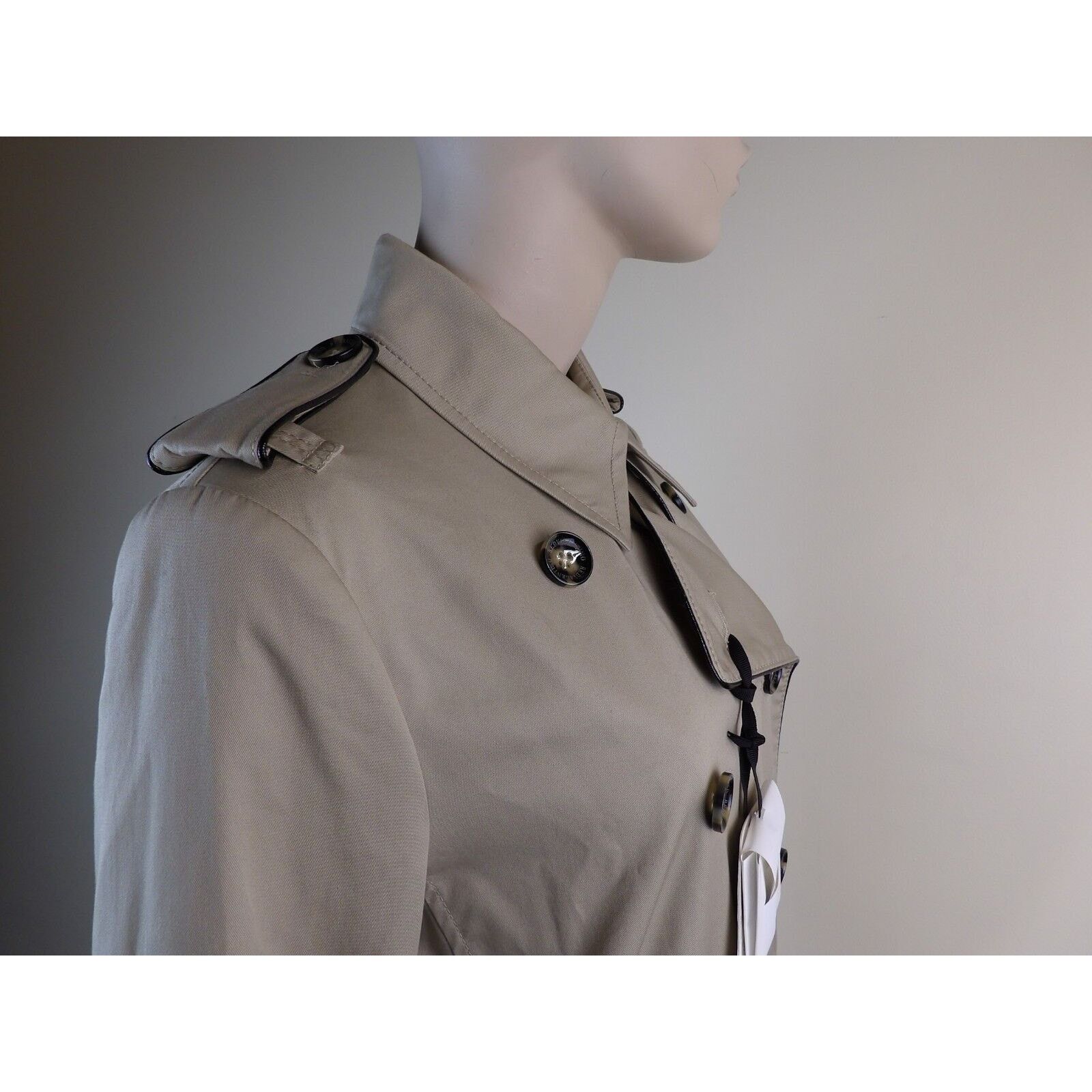 VALENTINO GRAY COTTON DOUBLE BREAST BOW COAT JACKET 42 $895