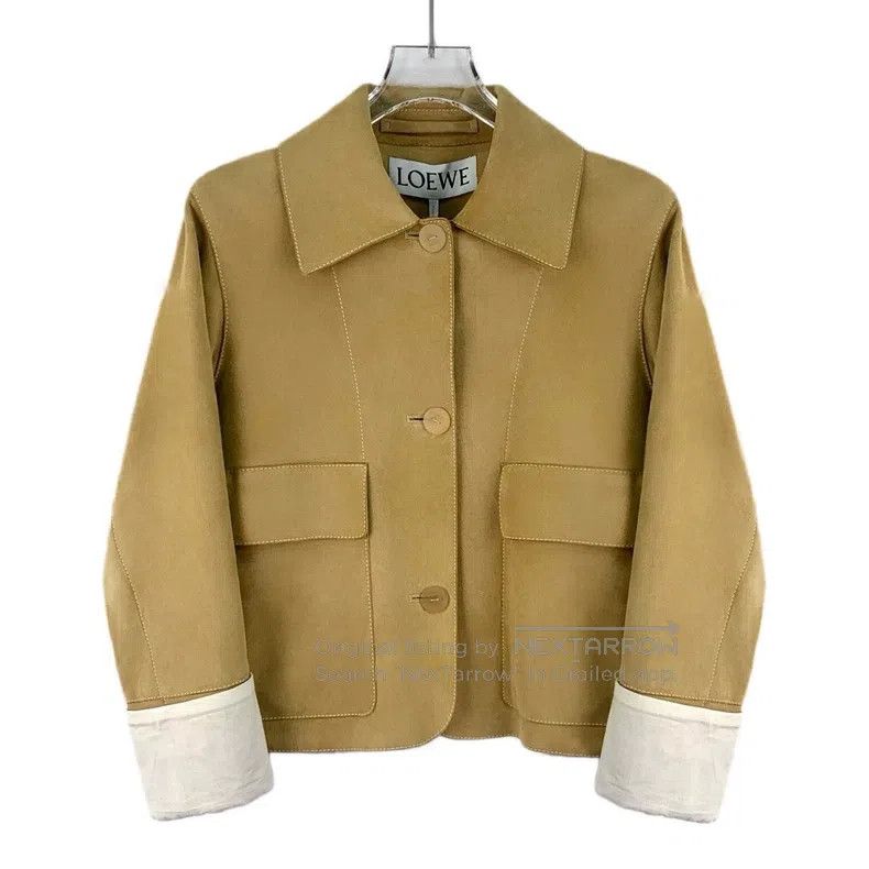 Loewe Loewe Brown Leather Collar Single Breasted Long Sleeve Jac Size XXS / US 00 / IT 34 - 1 Thumbnail