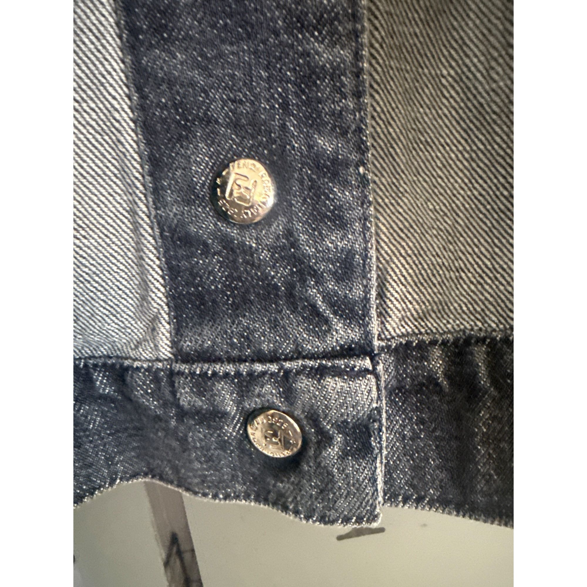 Fendi Fendi Womens Ombre Denim Jacket Pink & Black Gradient snaps Size M / US 6-8 / IT 42-44 - 5 Thumbnail