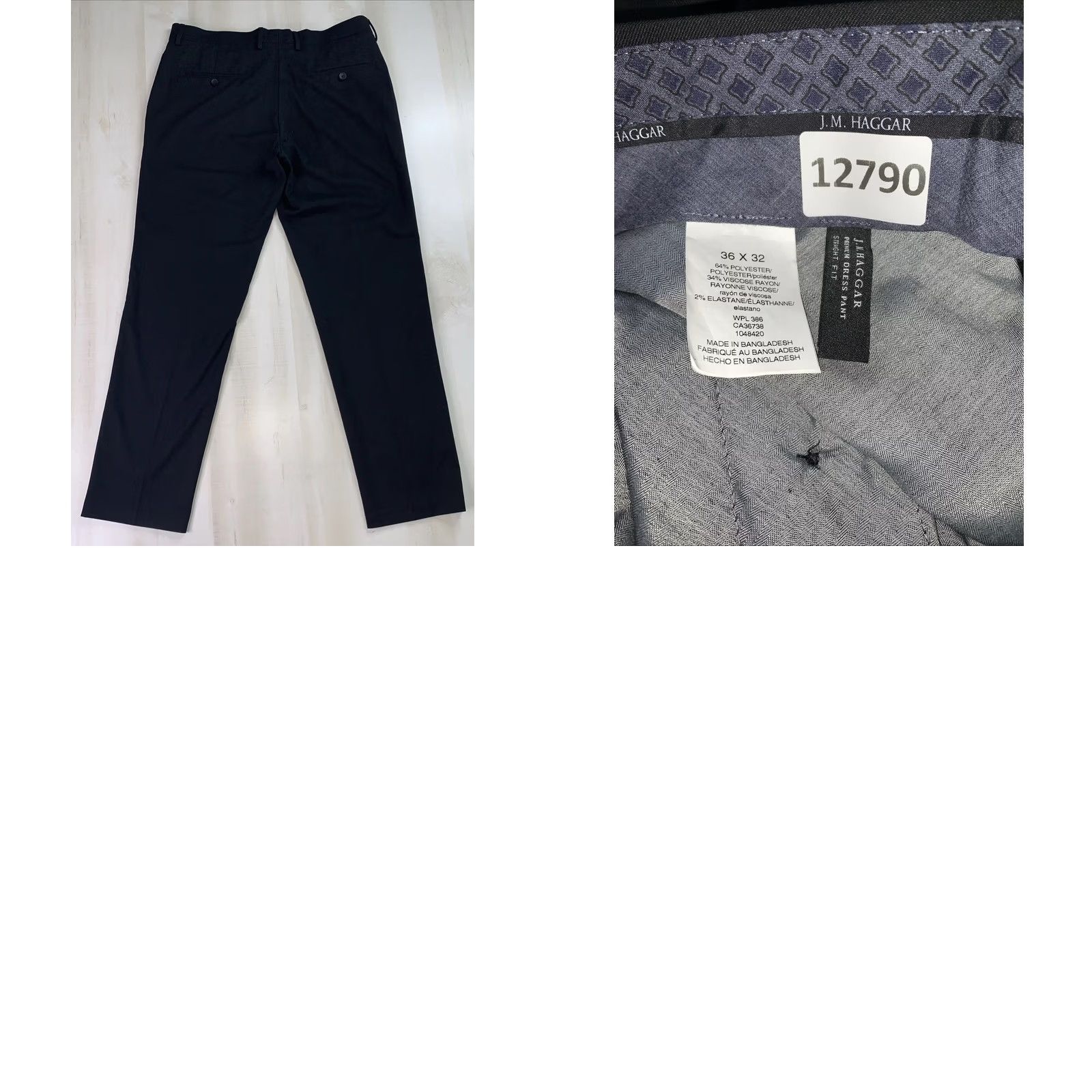 Haggar Haggar Dress Pants Mens 36x32 Straight Fit Black Premium EUC-12790 Size US 36 / EU 52 - 8 Thumbnail