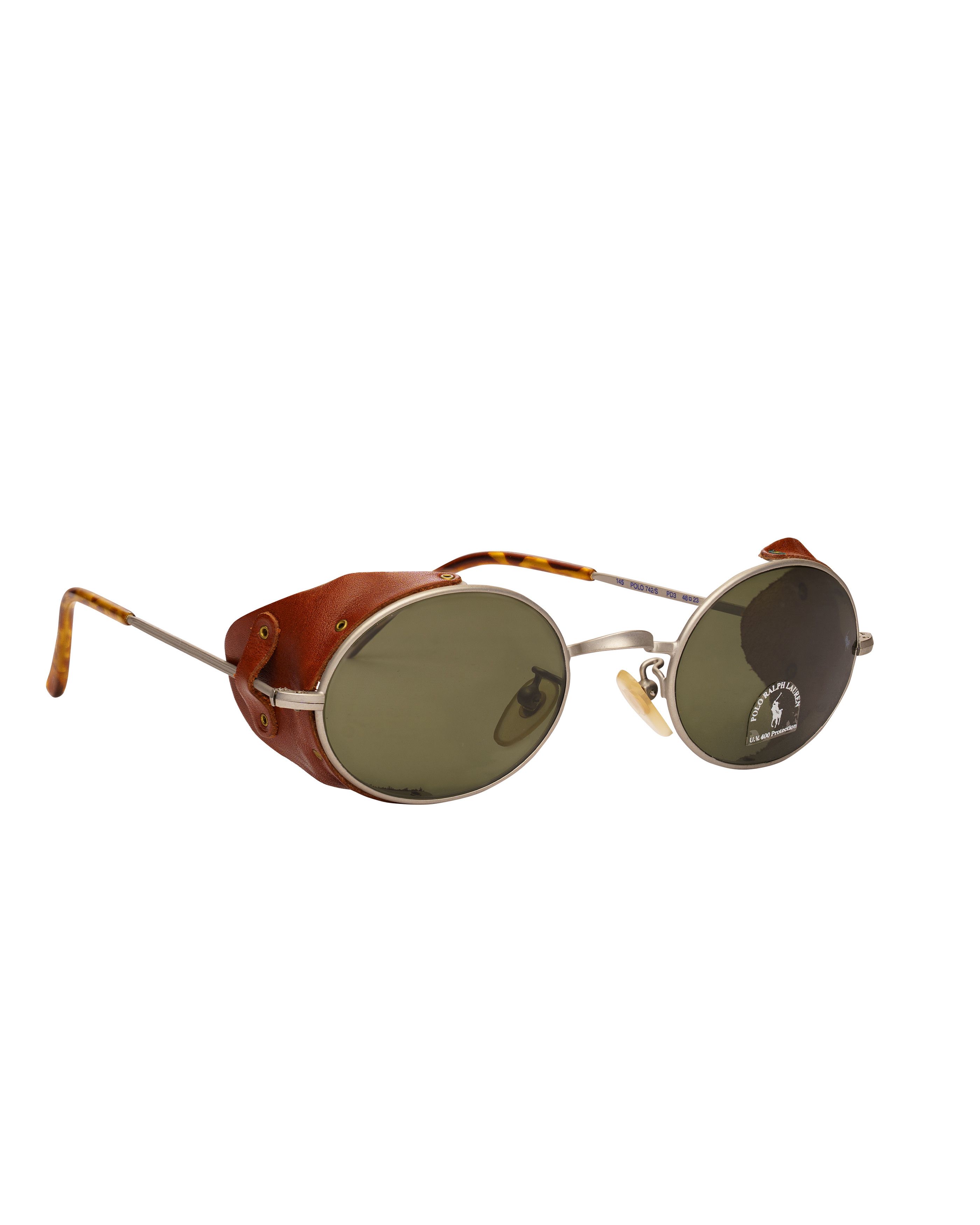 Polo Ralph Lauren Polo Ralph Lauren '90s Silver Sunglasses Brown Side Shields Size ONE SIZE - 1 Thumbnail