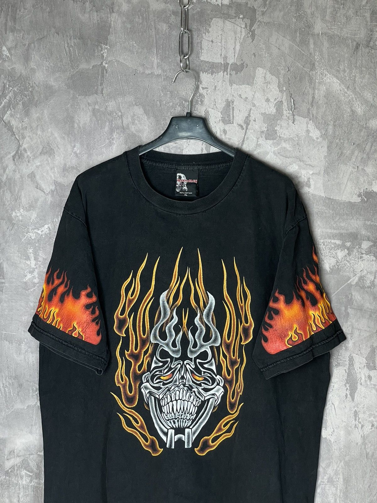 Band Tees 🎸 Iron Maiden Fire Vintage T-shirt Rock Tee Y2K Size US XL / EU 56 / 4 - 2 Thumbnail