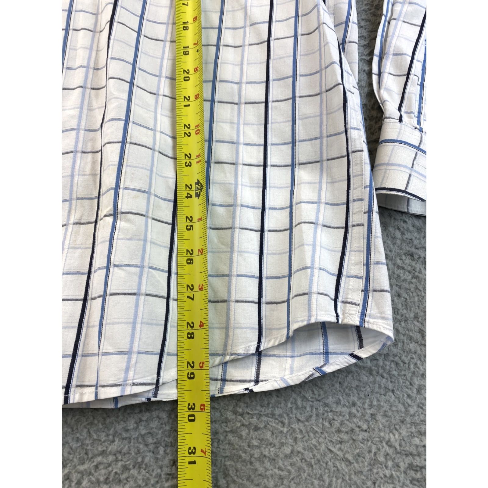 Cutter & Buck VINTAGE Cutter & Buck Dress Shirt Men M Button-Up Long Sleeve Blue White Check 77-21 Mens Size 40R - 7 Thumbnail