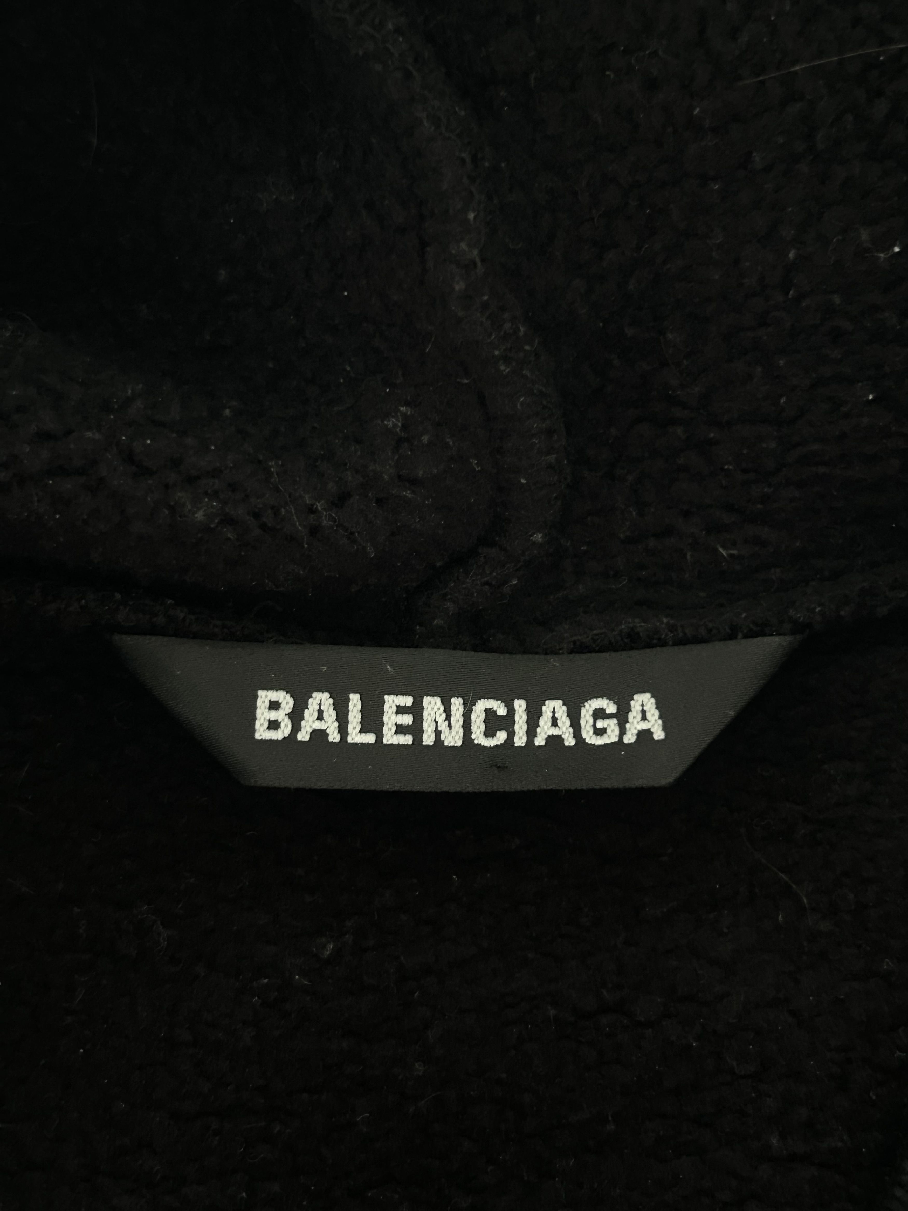 Balenciaga Balenciaga Black Notre Dame Distressed Hoodie Size US XL / EU 56 / 4 - 3 Thumbnail