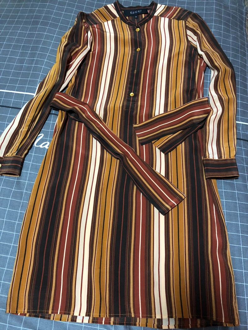 Gucci Gucci Striped Dress for Any Season Wear- DMC Size US S / EU 44-46 / 1 - 1 Thumbnail