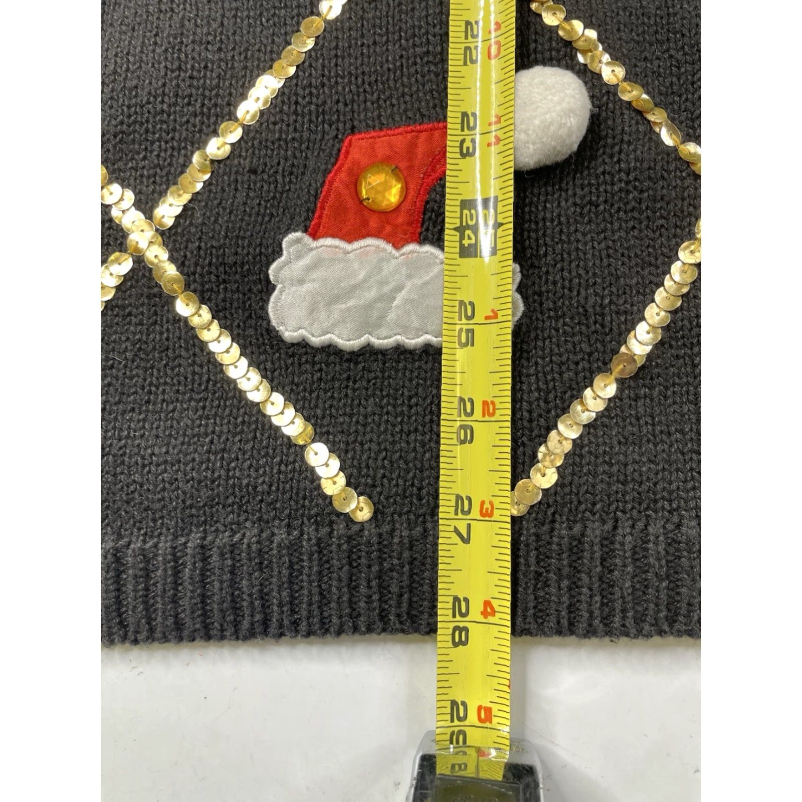 Vintage VINTAGE Gladys Bagley Christmas Sweater Reindeer Knit Pullover Long Sleeve Round Neck Embroidered Glitter Shoulder Pads Black M Women Size M / US 6-8 / IT 42-44 - 5 Thumbnail