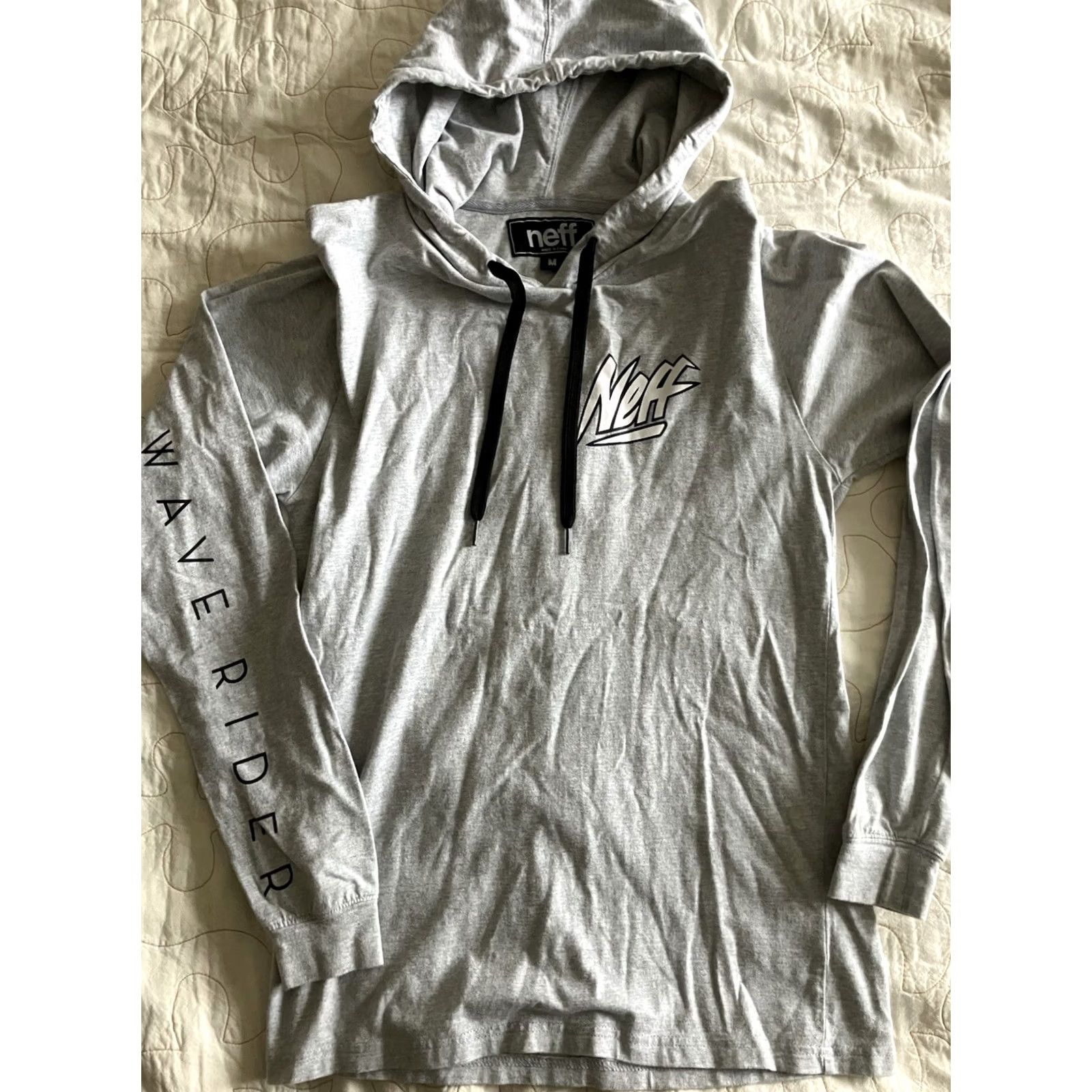 Vintage NEFF Hoodie Shirt M Mens Gray Long Sleeve Pullover Wave Rider Skier Jet Ski T-Shirt Size US M / EU 48-50 / 2 - 3 Thumbnail