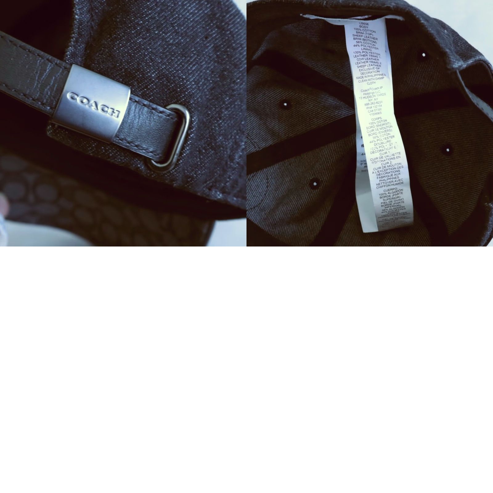 Coach Coach Baseball Hat Men's ML Leather Brim Black Denim Sig C Size ONE SIZE - 8 Thumbnail