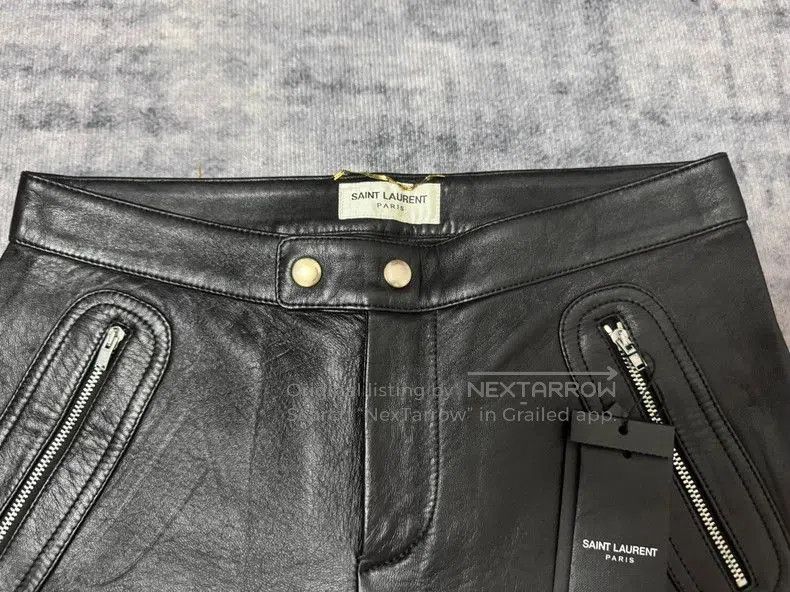 Saint Laurent Paris Saint Laurent Black Leather Moto Pants. Size US 36 / EU 52 - 6 Thumbnail