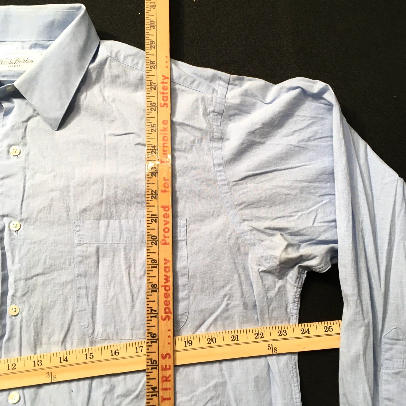 Brooks Brothers Brooks Brothers Dress Shirt Blue Cotton Blend 16 Regular 34-35 Button Collar Stretch Mens Shirt Size 42R - 5 Thumbnail