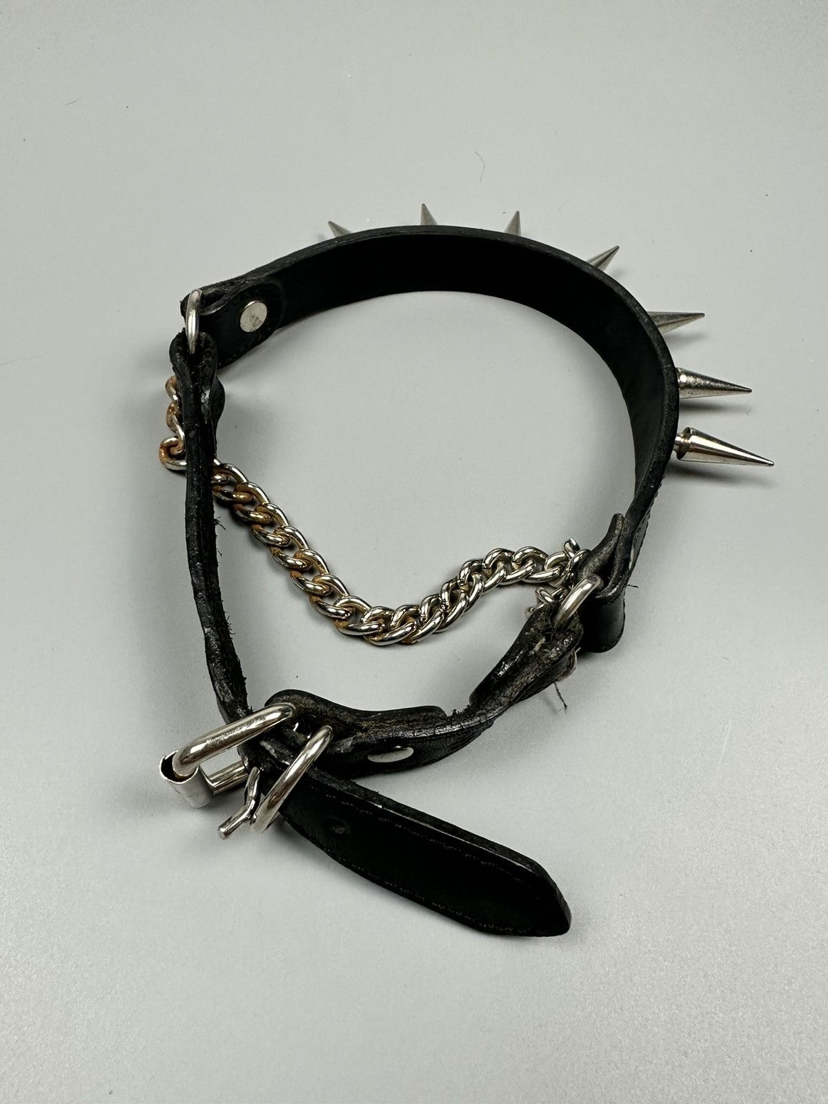 If Six Was Nine × Seditionaries 🔥Rare🔥Punk Gothic Spike Satan 666 Leather Necklace Size ONE SIZE - 3 Thumbnail