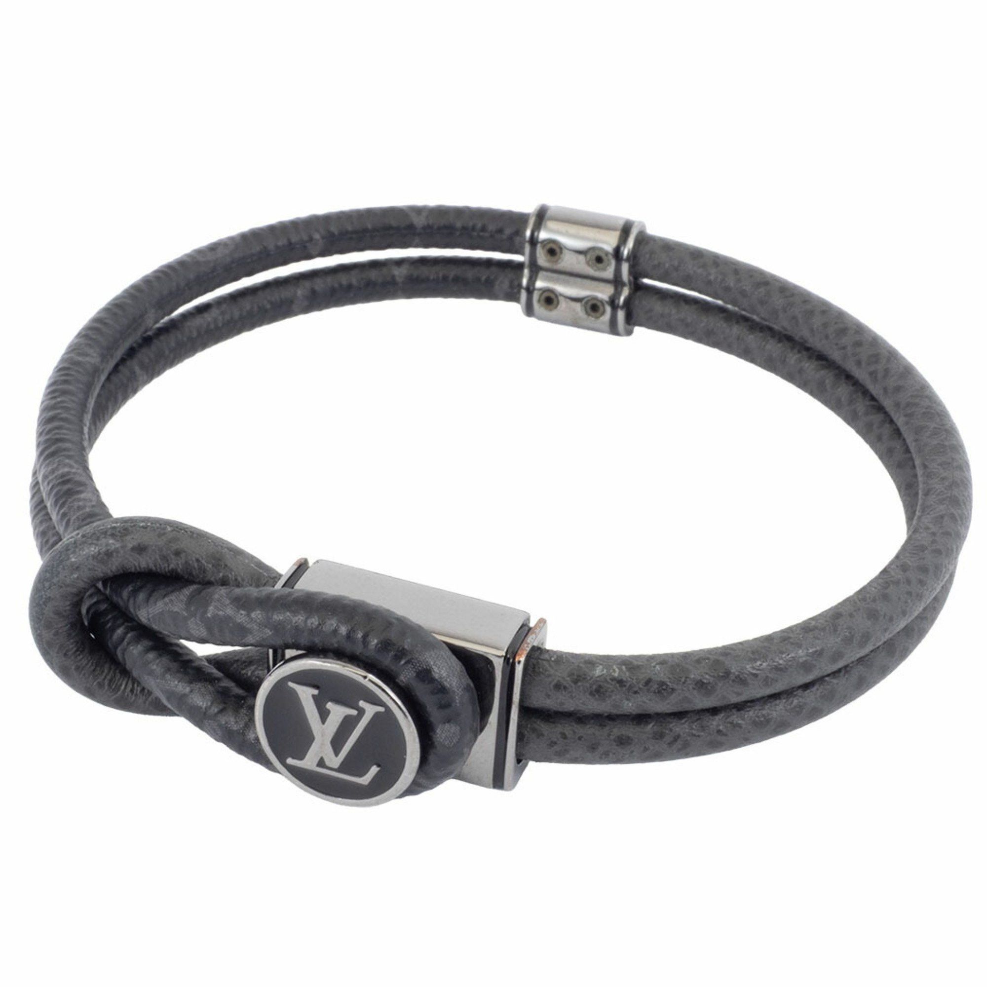 Louis Vuitton Louis Vuitton Bracelet Loop It M6780D Monogram Eclipse Canvas | Taiga Black Grey Men's LOUIS VUITTON Size ONE SIZE - 1 Thumbnail