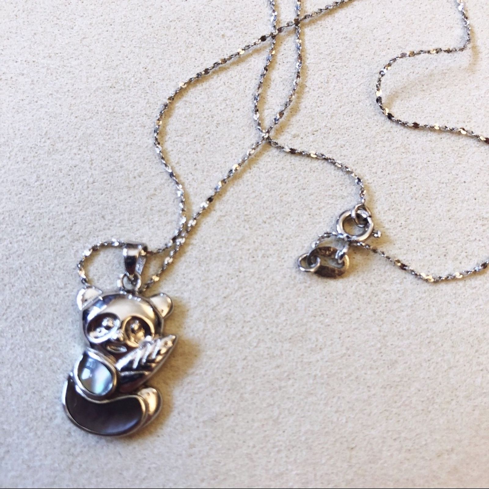 Other Sterling Silver Adorable Panda Necklace Size ONE SIZE - 2 Thumbnail