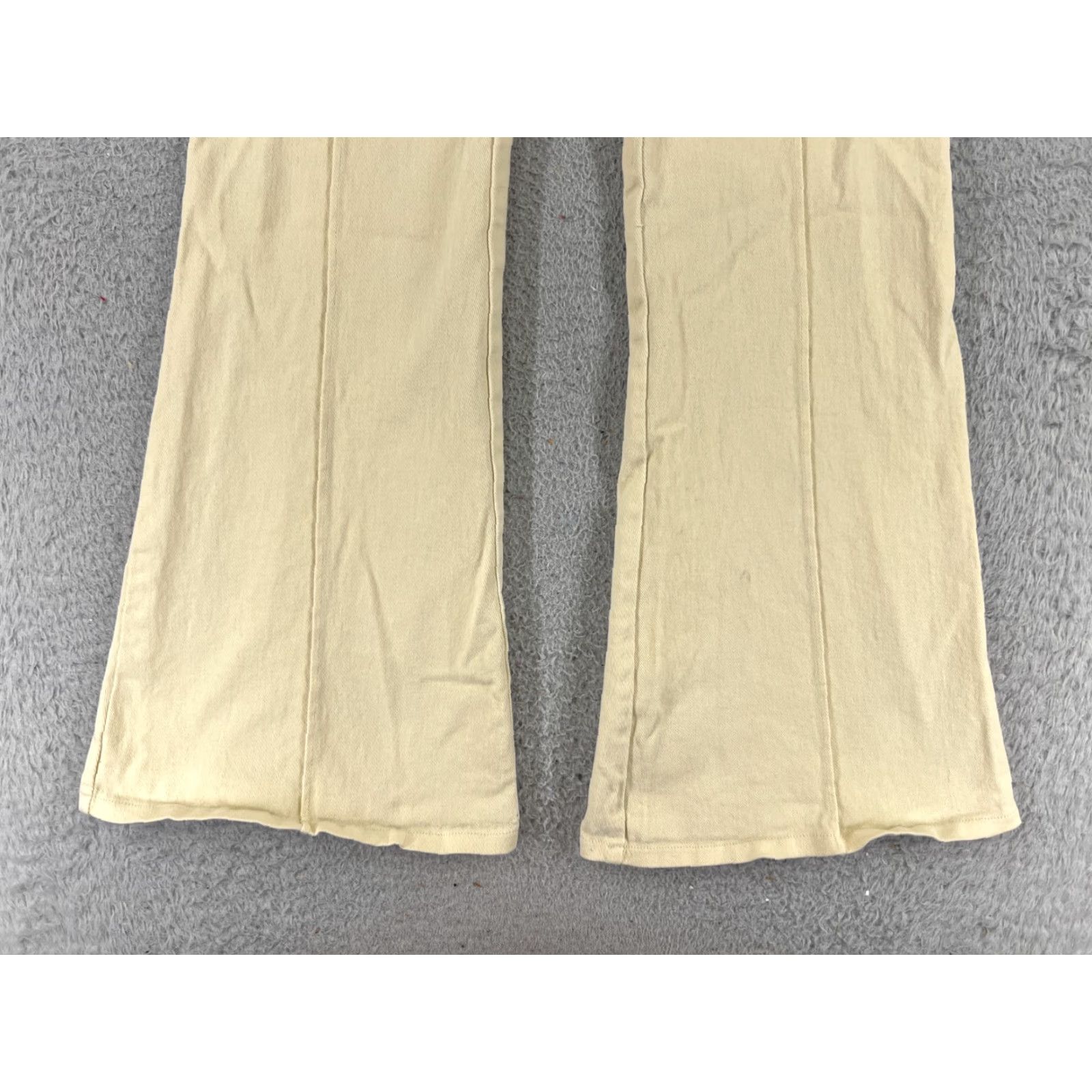 Vintage West Of Melrose Jeans Womens Flared Pants Yellow Denim 27x29 High Rise 27 Inseam 5-Pocket Cotton Blend Vintage No Rise Regular Size L Womens Jeans Size 36" / US 14 / IT 50 - 2 Thumbnail