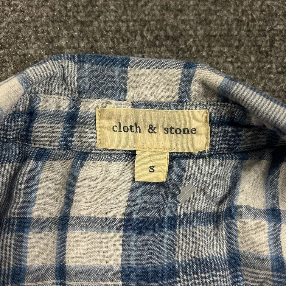 Other Cloth & Stone Top Womens Small Blue Plaid Button Up Viscose Size S / US 4 / IT 40 - 3 Thumbnail
