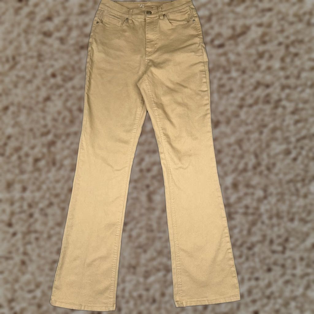 Vintage Dianne Gilman DG2 Jeans Women 6 Tall Beige Denim Bootcut Cotton Blend High Rise 27x33 Bootscut Stretch 5-Pocket Jeans Girls/Teen Size 28" / US 6 / IT 42 - 1 Thumbnail