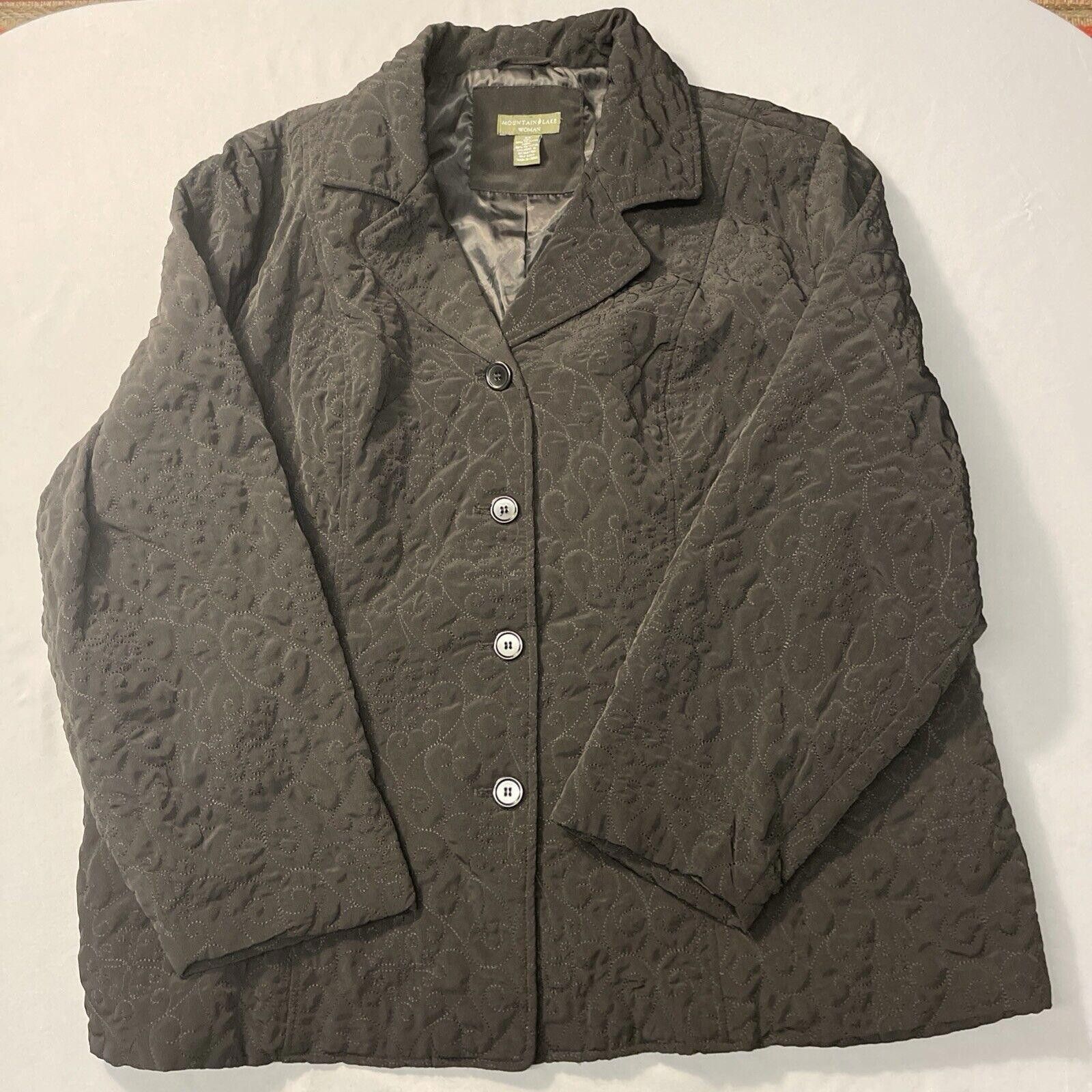Designer Mountain Lake Women’s Size 3X Black Quilted Buttoned Jacket Size 3XL / US 20-22 - 6 Thumbnail