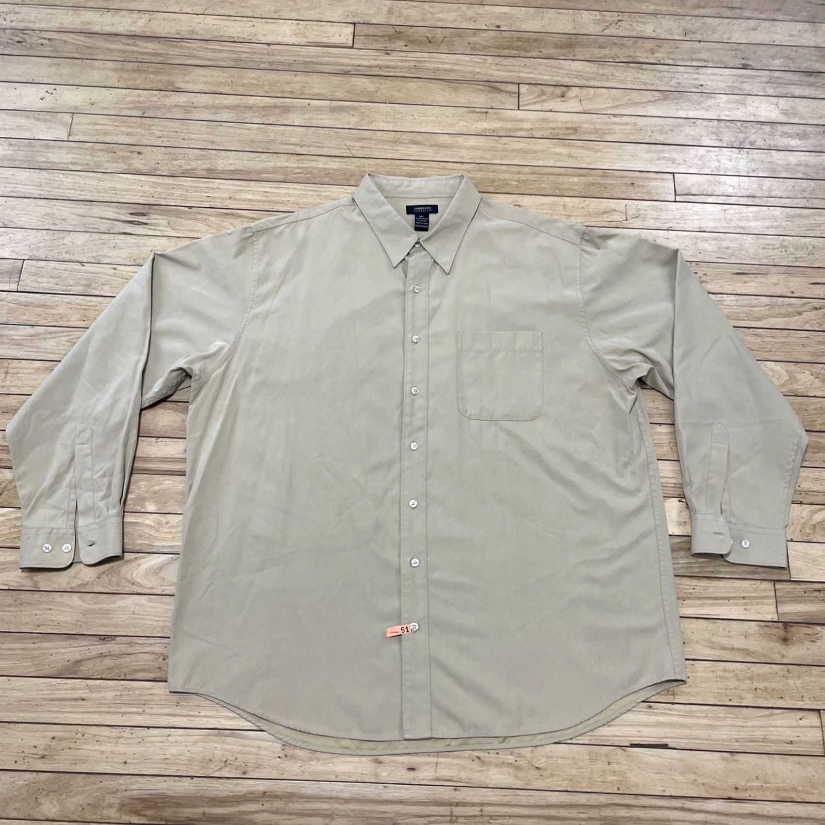Vintage VINTAGE Cambridge Classics Shirt Men 2XL Khaki Brown Nylon Sueded Cotton Western Size US XXL / EU 58 / 5 - 2 Thumbnail