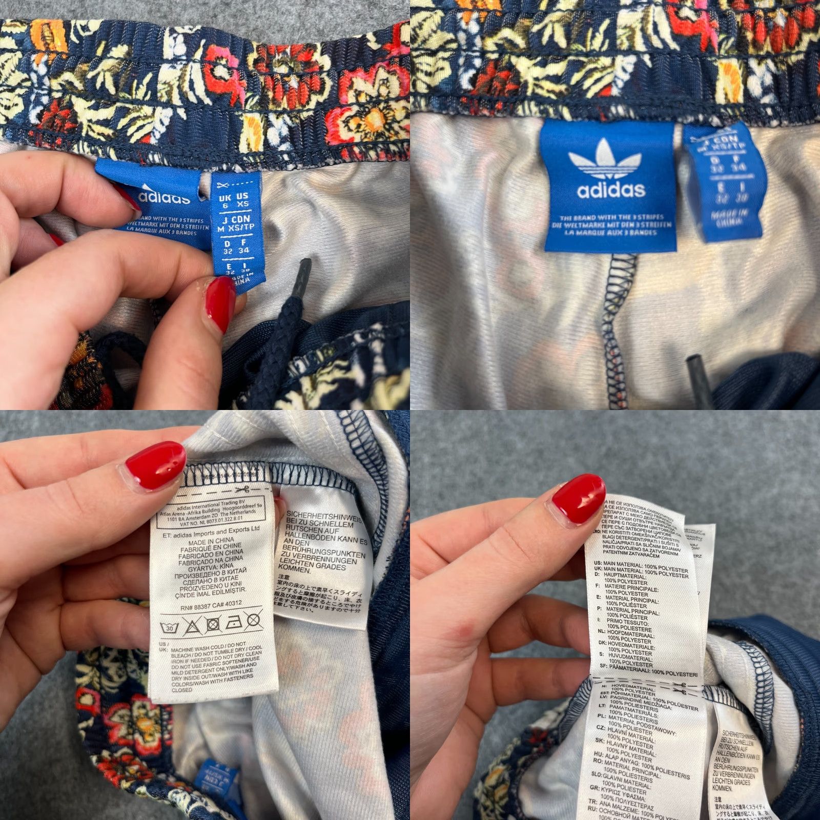 Adidas Adidas Originals Womens Track Pants Flare Low Rise UK 6 Floral Firebird Trefoil Trousers Jogger Size 28" / US 6 / IT 42 - 8 Thumbnail